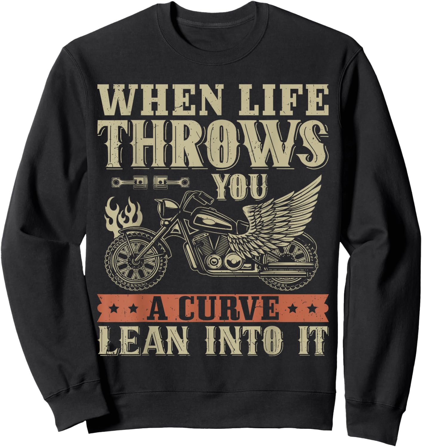Funny Biker Art Women Motorcycle Motorbike Rider Sweatshirt - Sweatshirt | Black