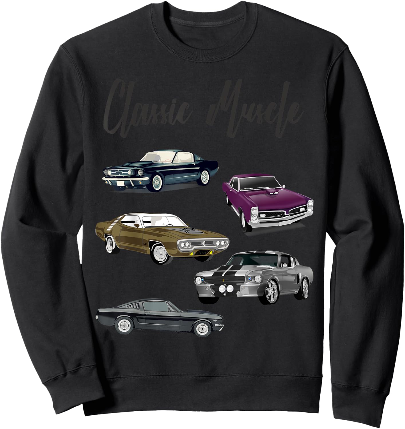 Classic Muscle Maximum Horsepower Car Logo Sweatshirt - Sweatshirt | Black