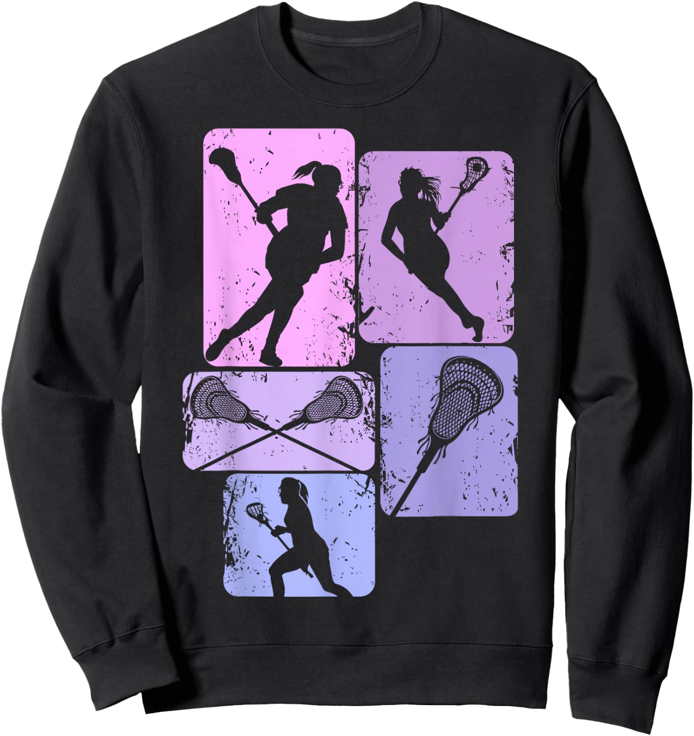 Lacrosse Girls Women Youth Kids Sweatshirt - Sweatshirt | Black