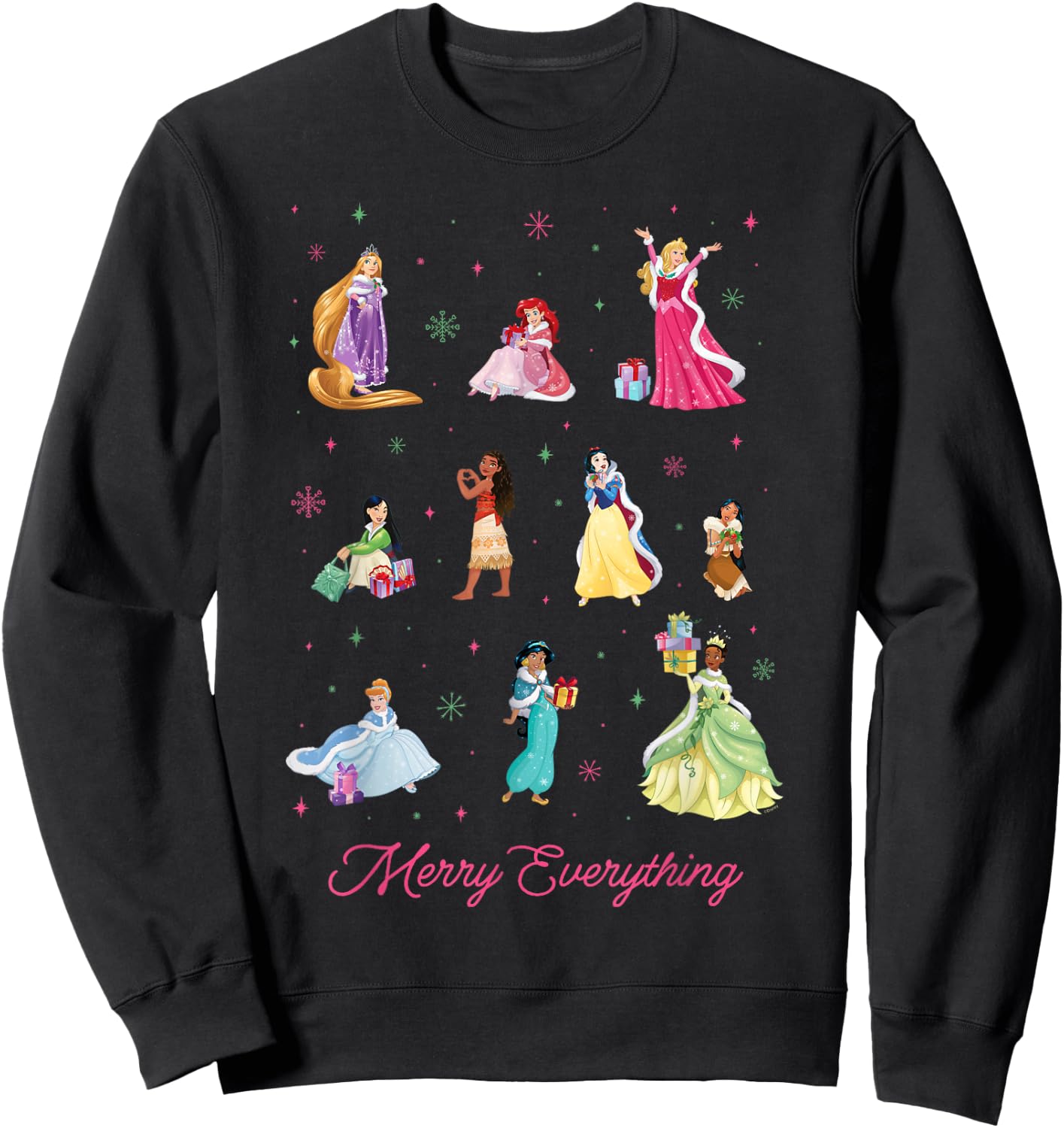 Disney Princess Winter Holiday Fashions Merry Everything Sweatshirt - Sweatshirt | Black