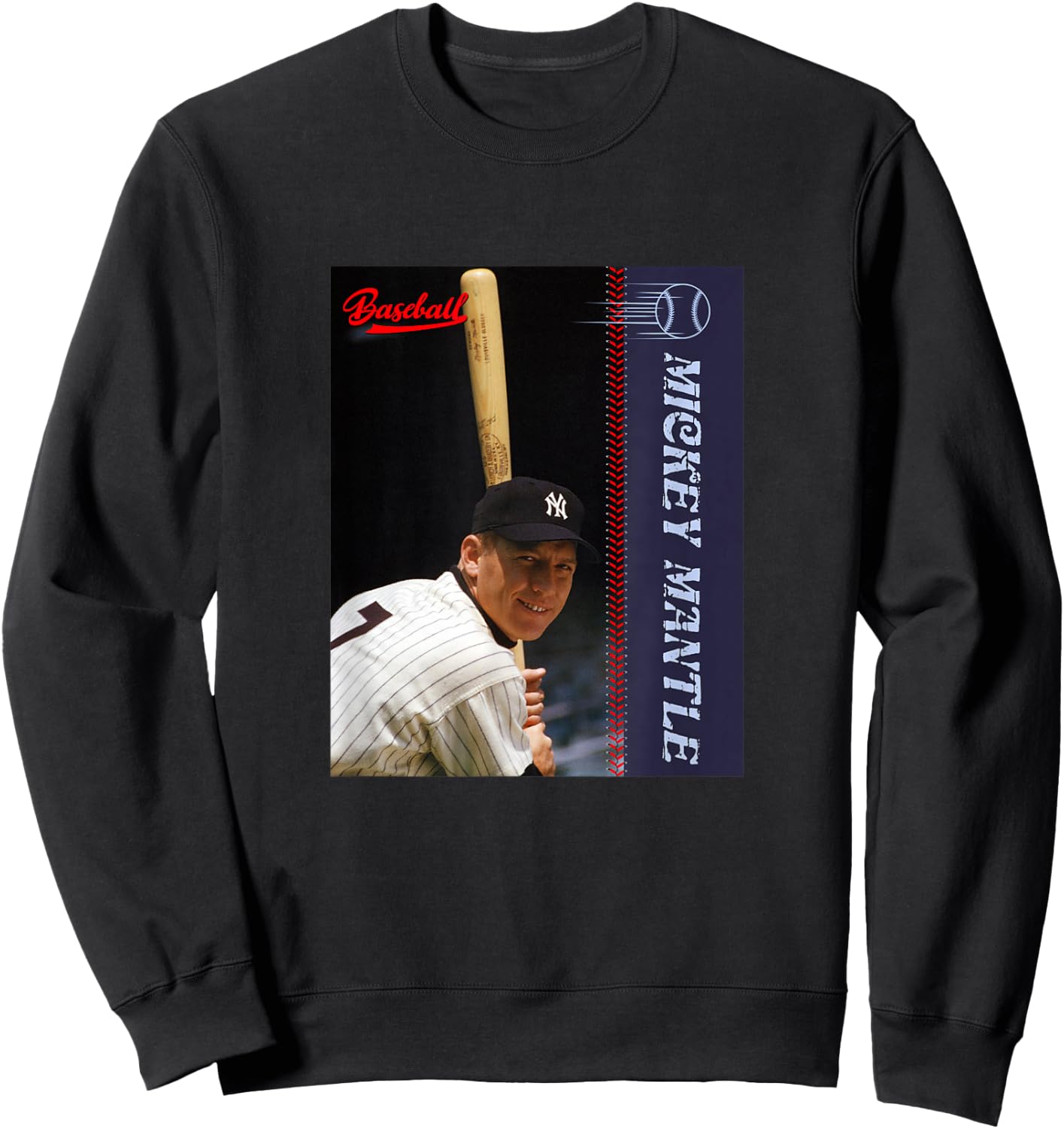 Mickey Mantle_Baseball_002 Sweatshirt - Sweatshirt | Black
