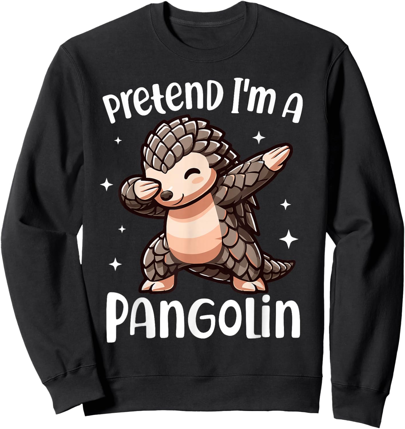 Funny Pretend I'm a Pangolin Easy Halloween Costume Sweatshirt - Sweatshirt | Black