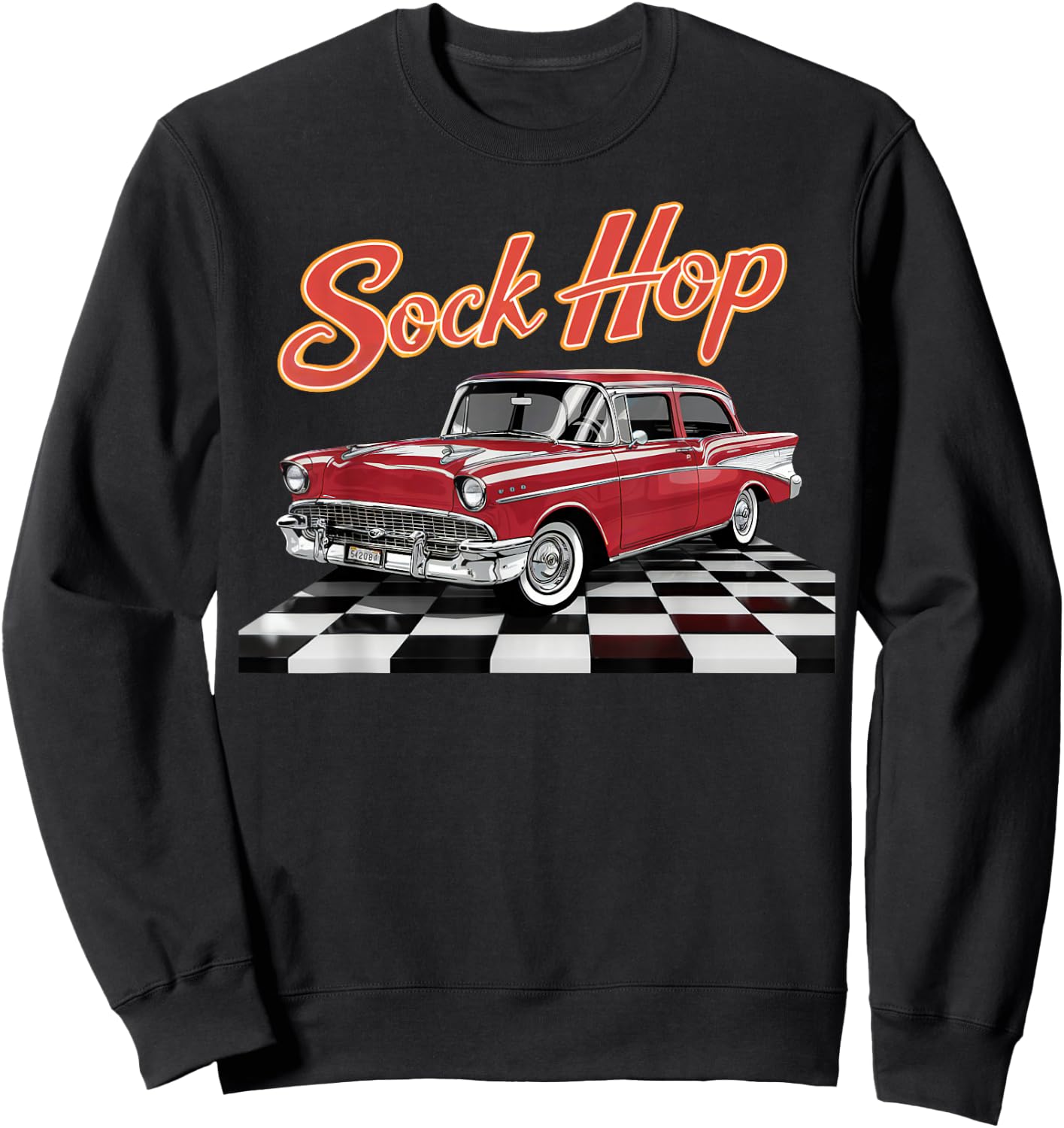 50s Sock Hop Dance 1950s Party Retro Doo Wop Theme Greaser Sweatshirt - Sweatshirt | Black