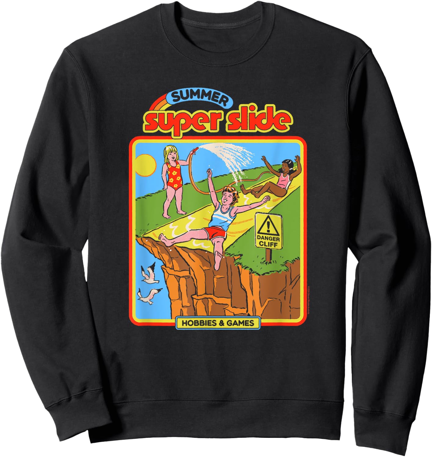 Steven Rhodes Summer Super Slide Hobbies & Games Dark Humor Sweatshirt - Sweatshirt | Black