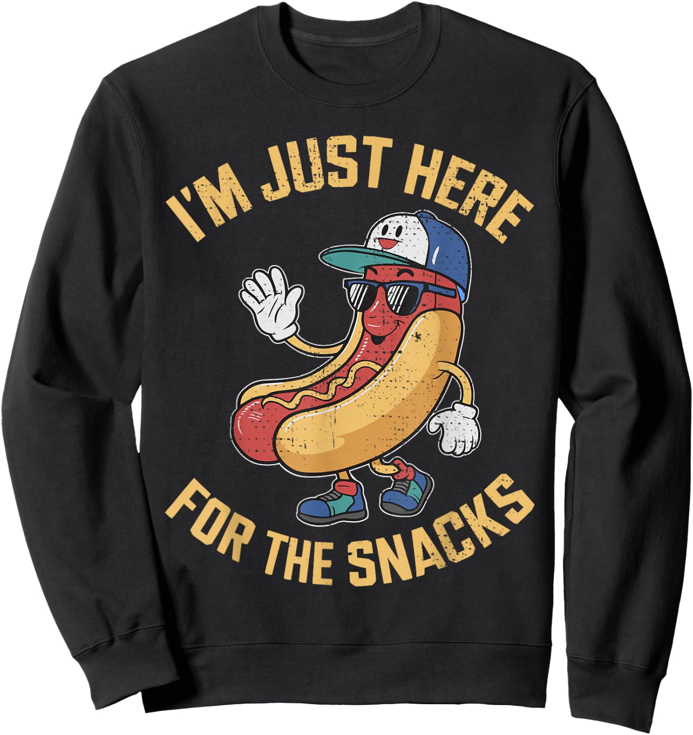 Funny I'm Just Here For The Snacks Football Sweatshirt - Sweatshirt | Black