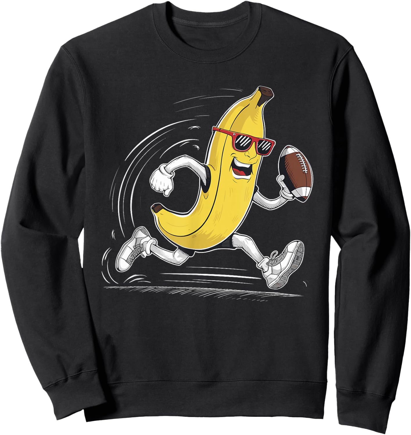 Bananas Player Fruit Sport Cute Banana American Football Sweatshirt - Sweatshirt | Black