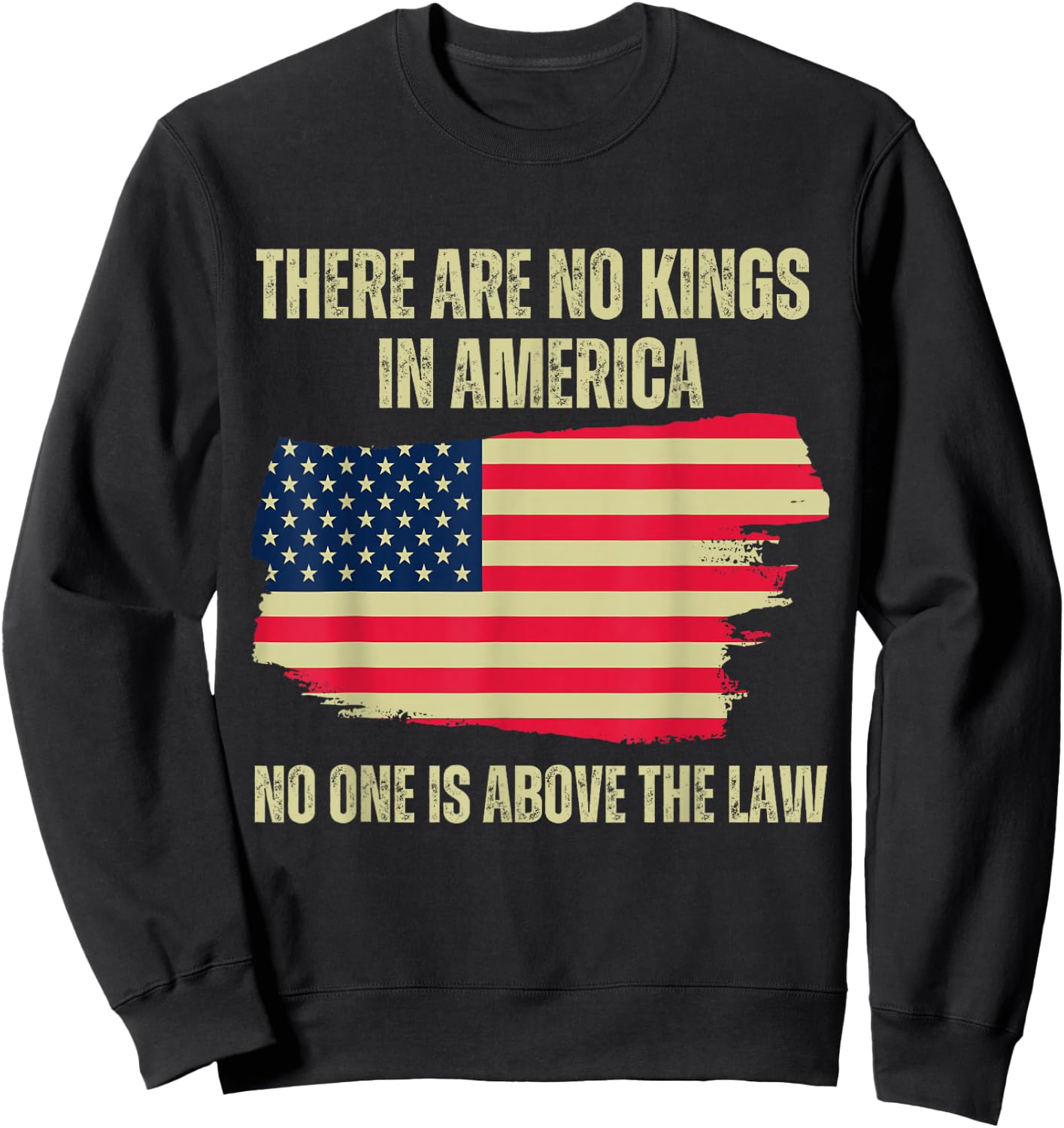 There are no kings in America, 2024 US flag Sweatshirt - Sweatshirt | Black