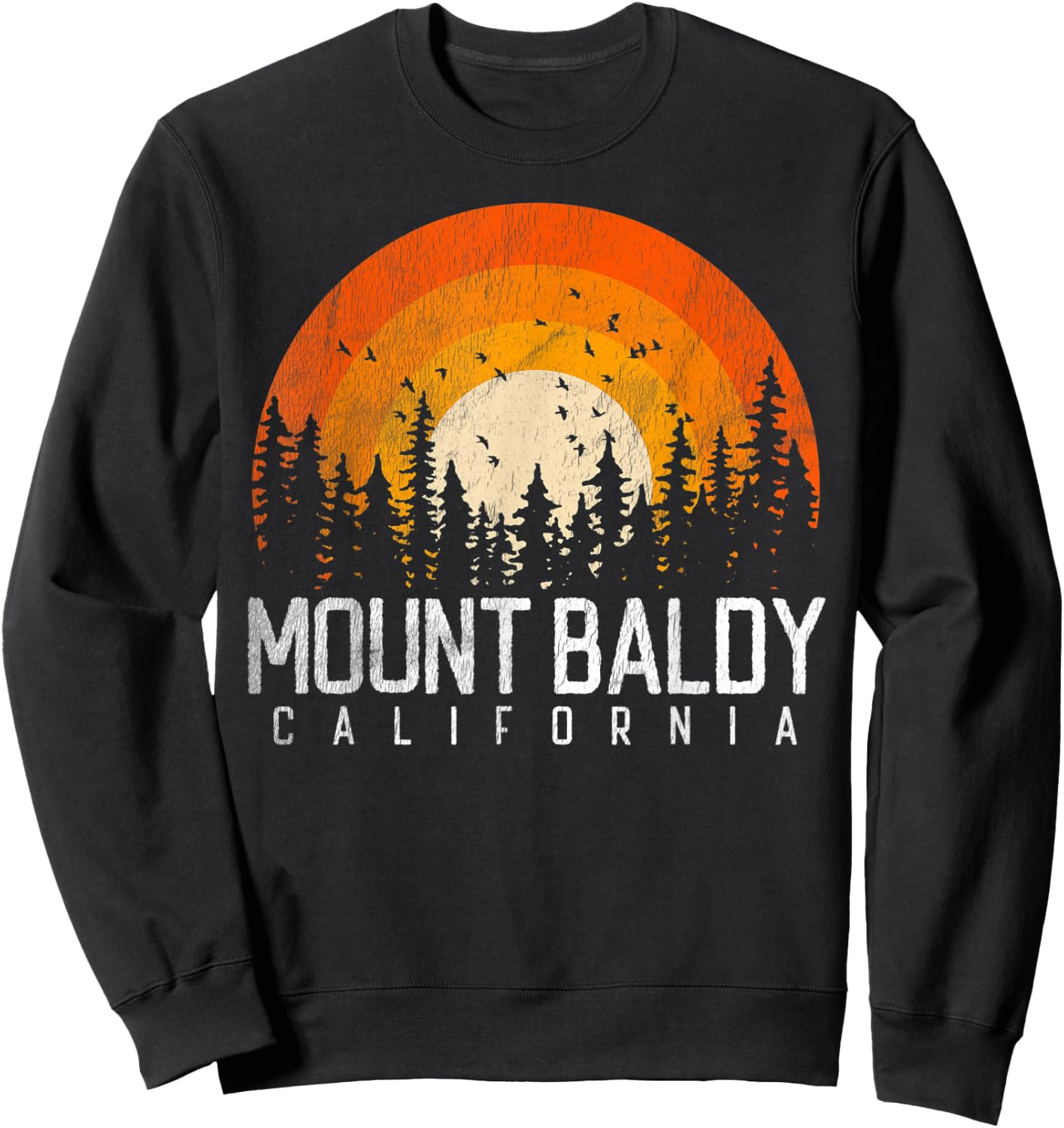 Mount Baldy California CA Shirt Vintage 70s 80s Retro Gift Sweatshirt - Sweatshirt | Black