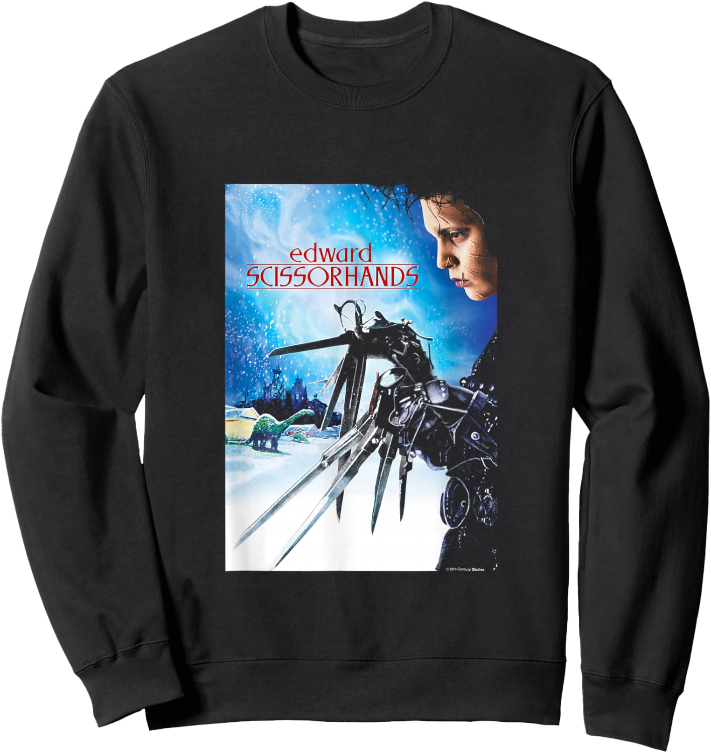 Edward Scissorhands Iconic Vintage Big Chest Movie Poster Sweatshirt - Sweatshirt | Black