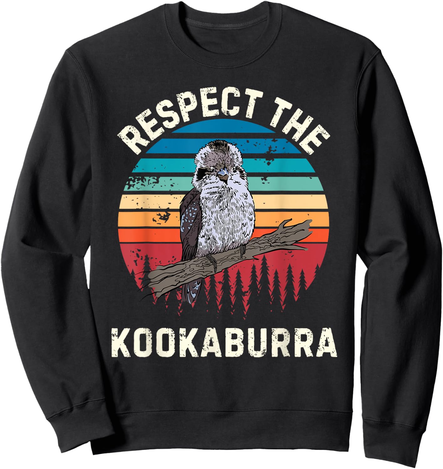 Retro Respect The Kookaburra Bird Vintage Kookaburra Lover Sweatshirt - Sweatshirt | Black