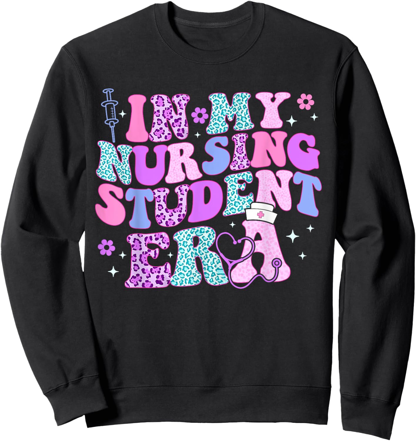 Groovy In My Nursing Student Era Nursing Future Nurse Sweatshirt - Sweatshirt | Black