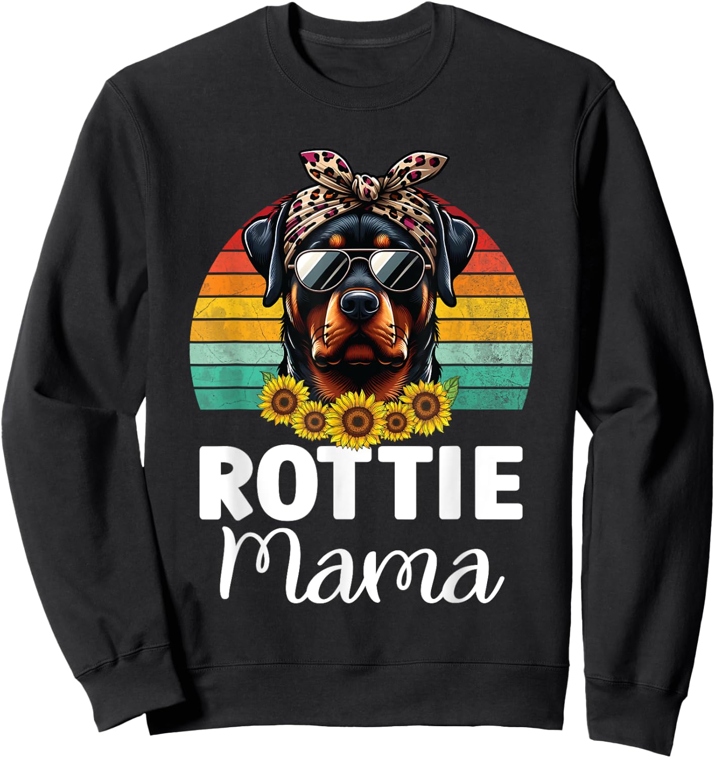 Rottweiler Mom Dog Lovers Rottie Mama Puppy Mother's Day Sweatshirt - Sweatshirt | Black