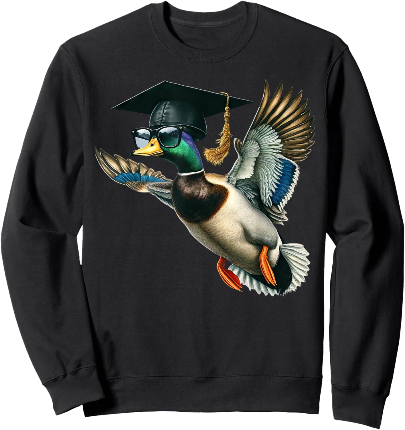 Graduation Mallard Duck Hunter Hunting Season Grad Hunting Sweatshirt - Sweatshirt | Black