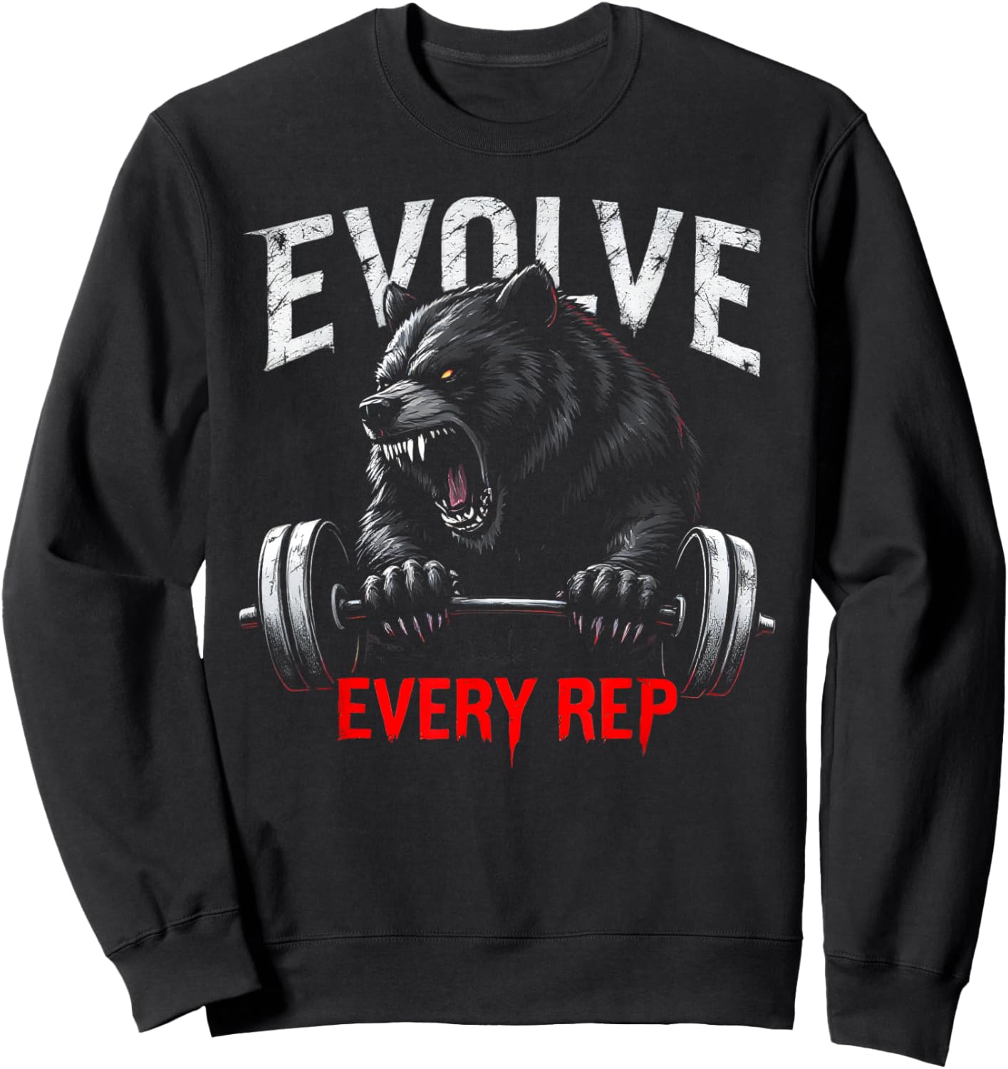 Evolve Every Rep Gym Motivation for Fitness Enthusiasts Sweatshirt - Sweatshirt | Black