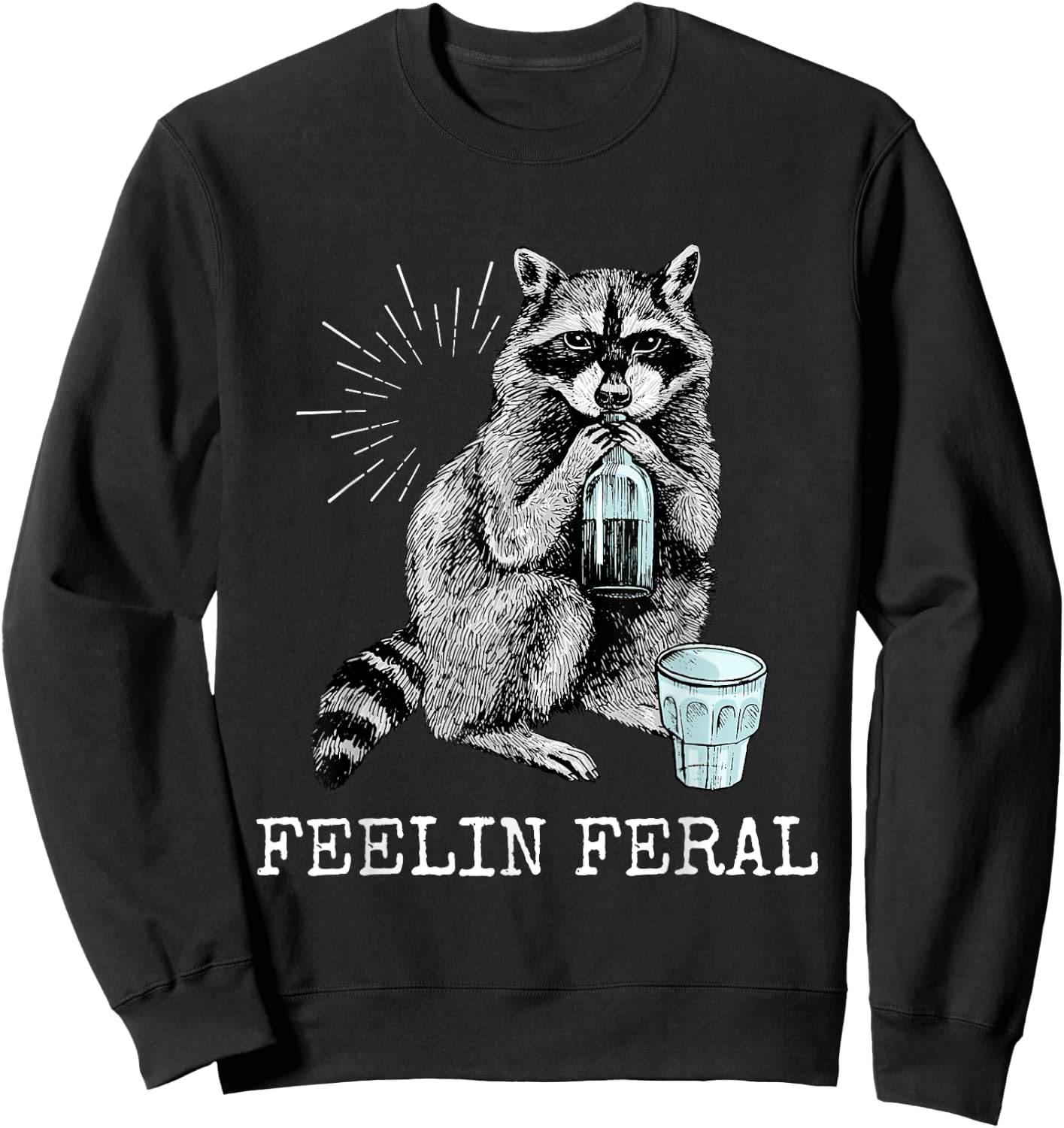 Raccoon Feelin Feral Sweatshirt - Sweatshirt | Black