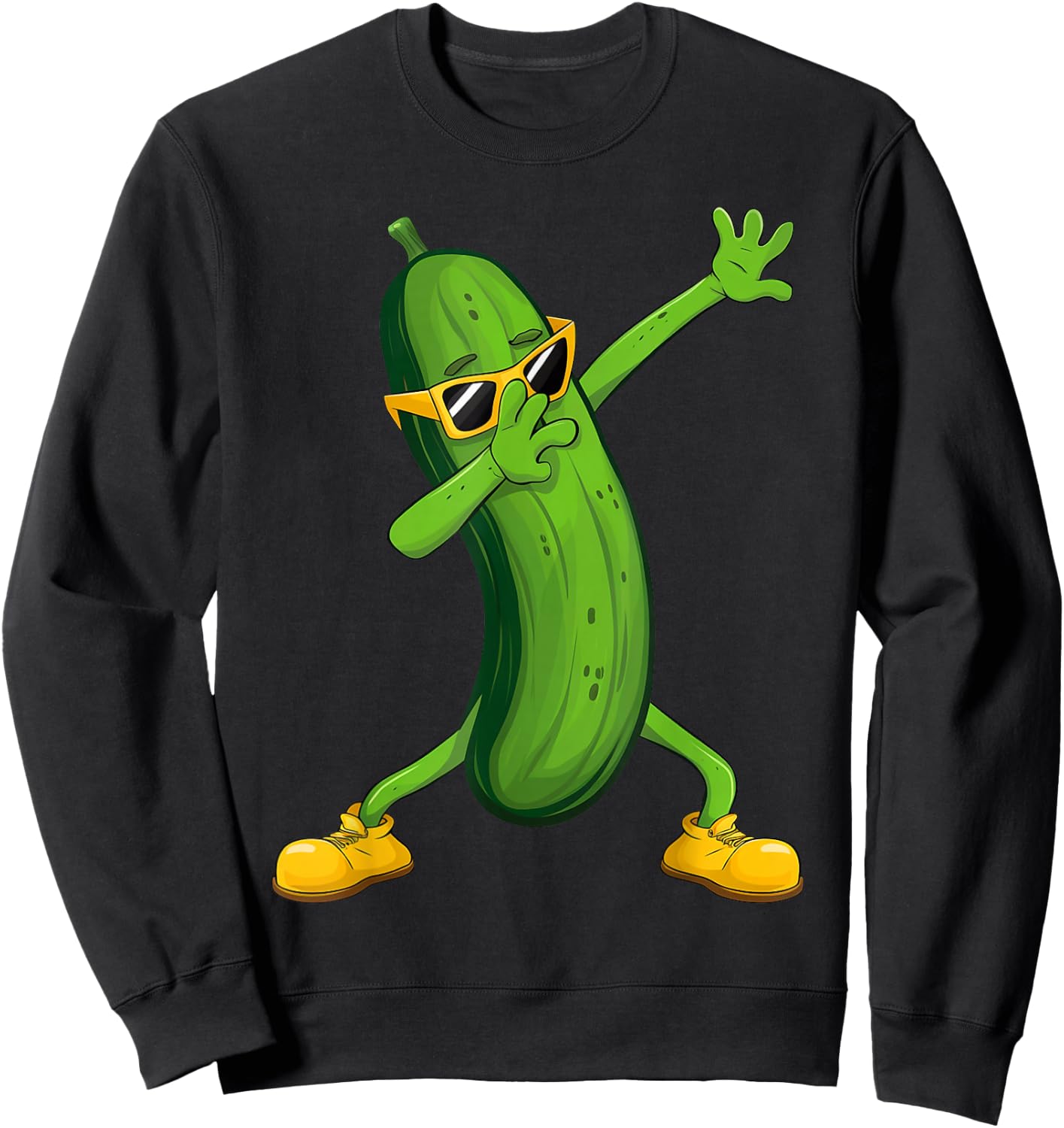 Dabbing Cucumber Dab Dance Pickle Gifts Kids Sweatshirt - Sweatshirt | Black