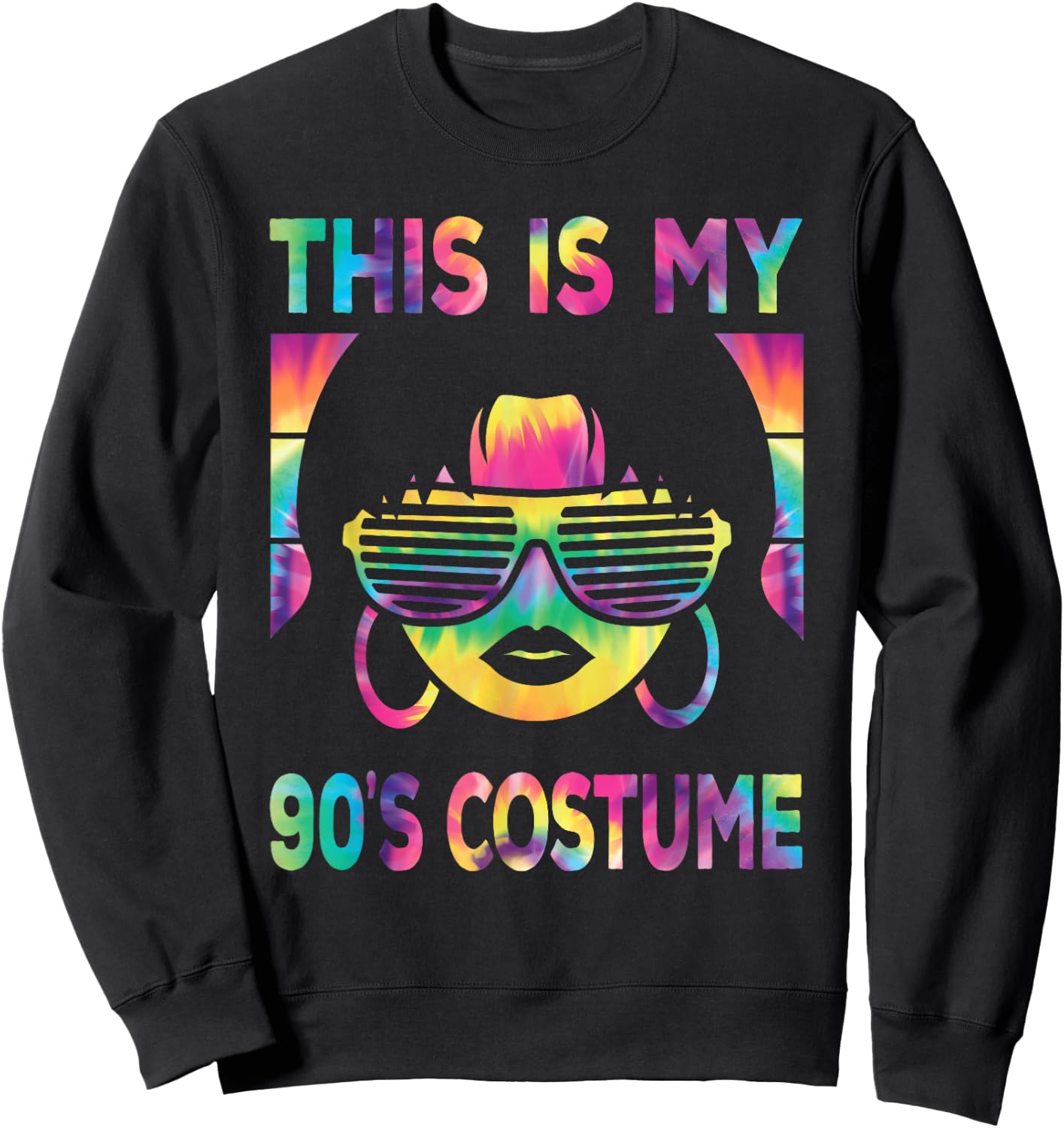 This Is My 90's Costume Women 1990s 90s Outfit Disco Party Sweatshirt - Sweatshirt | Black