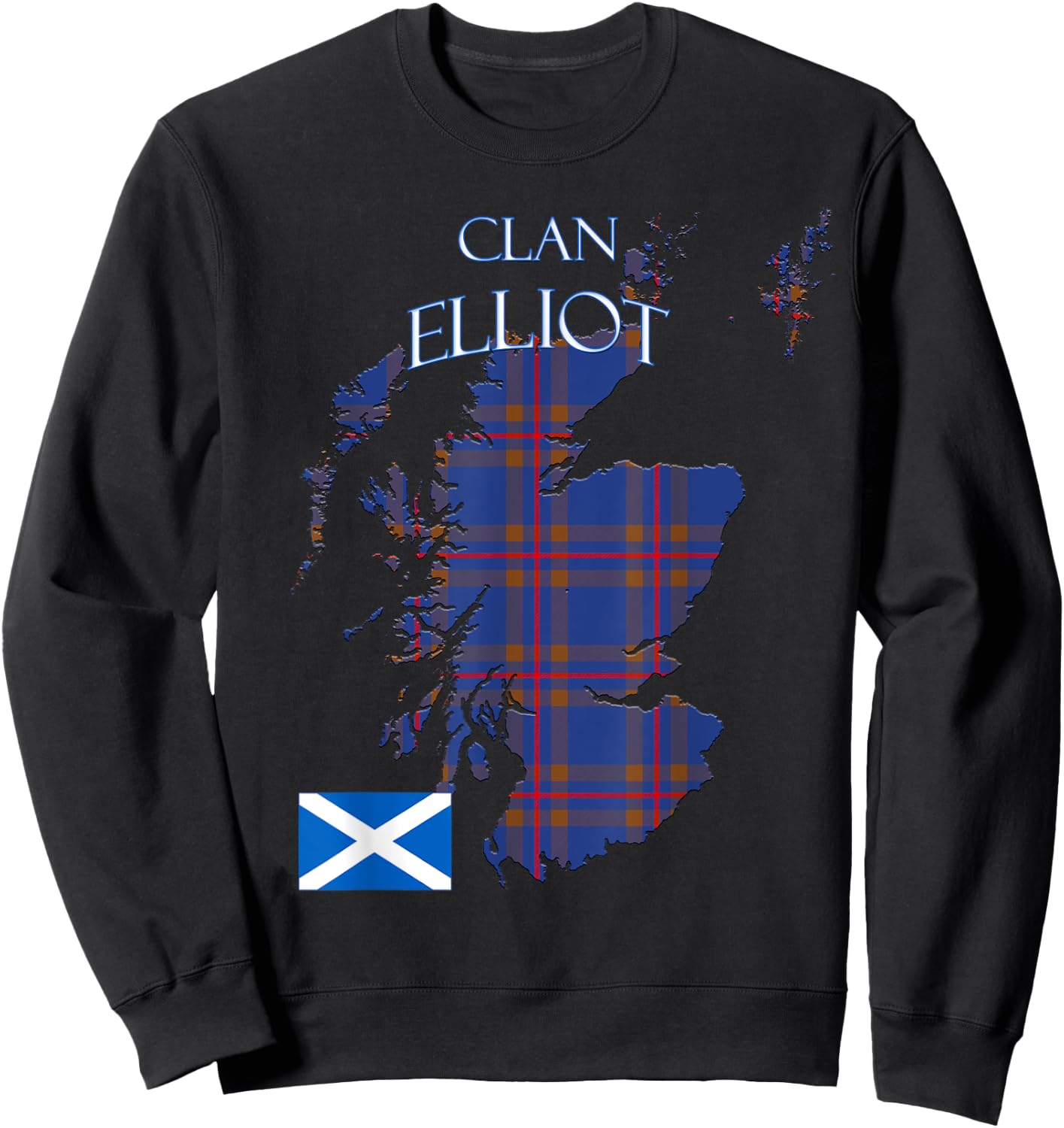 Elliot Scottish Clan Tartan Scotland Sweatshirt - Sweatshirt | Black