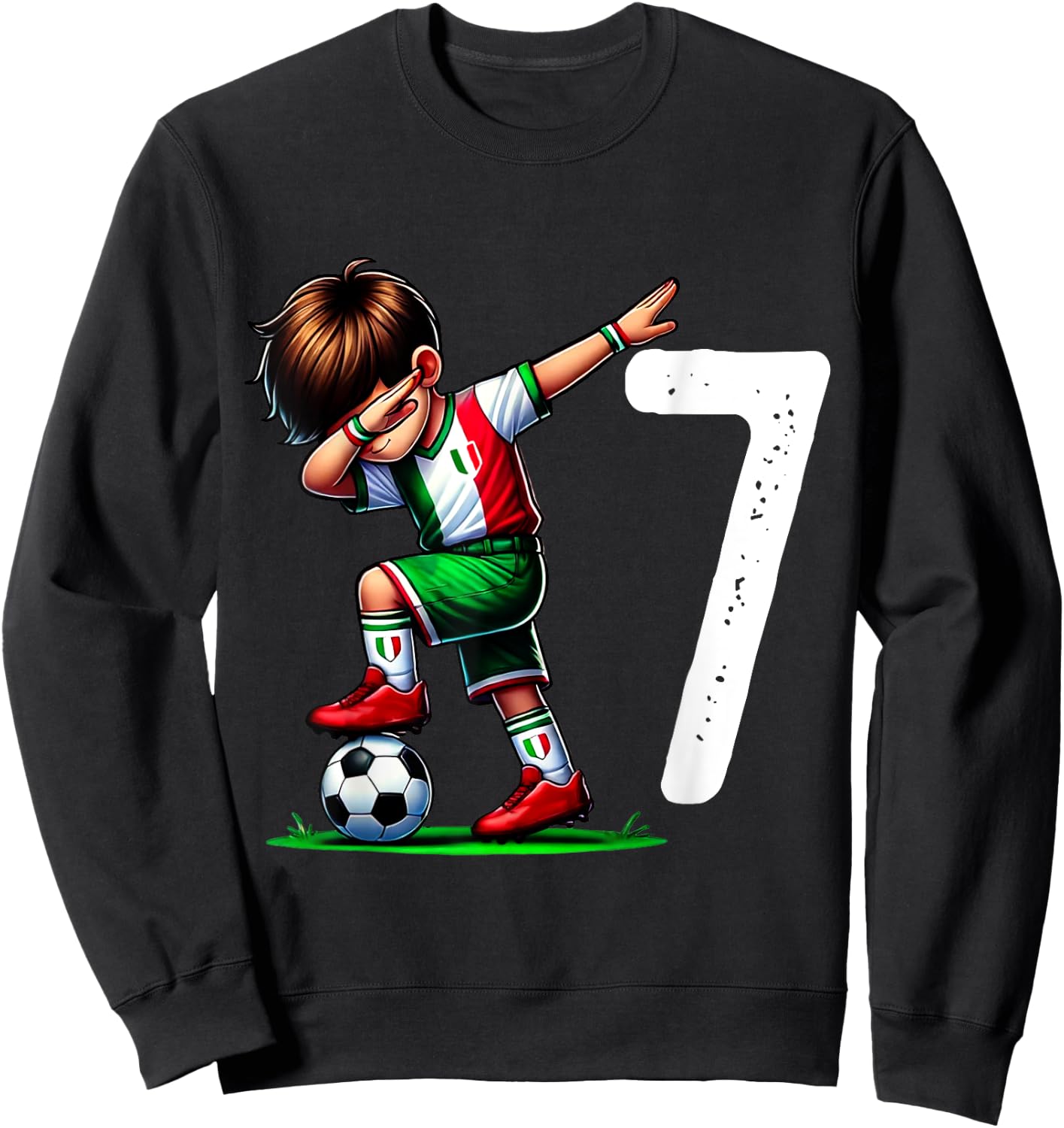 Children's Football Jersey 7 Years Birthday Gift 7 Years Sweatshirt - Sweatshirt | Black