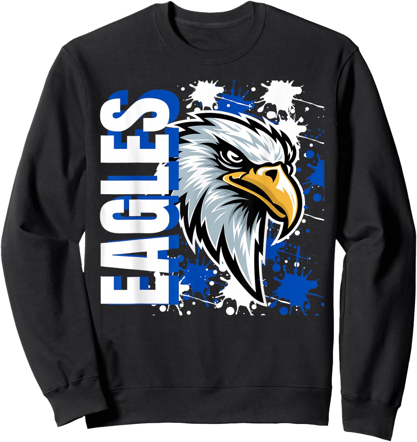 Blue Eagles School Spirit Eagles Mascot Sports Eagles Mom Sweatshirt - Sweatshirt | Black