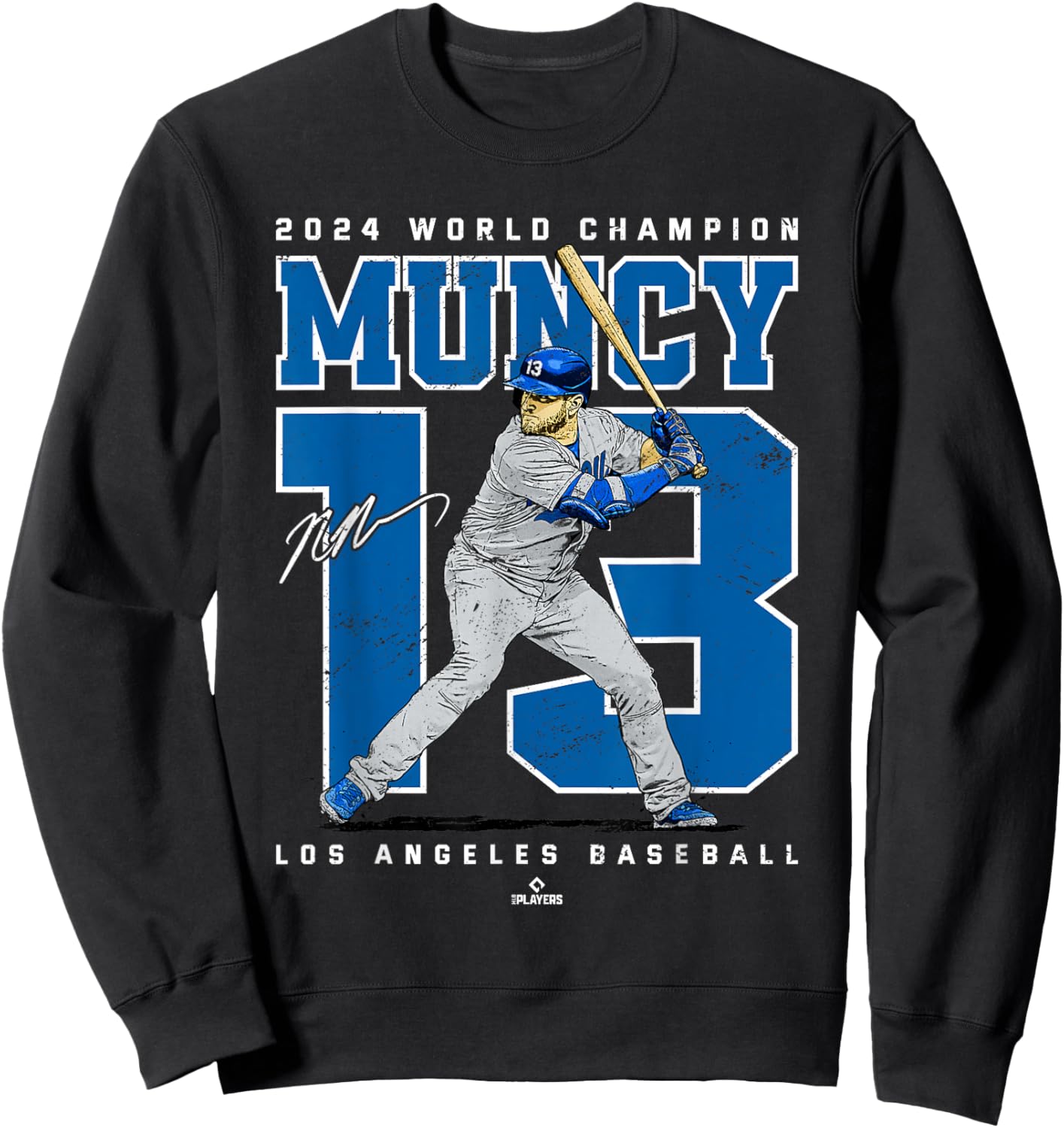 Player Number 2024 World Champion Max Muncy Los Angeles Sweatshirt - Sweatshirt | Black