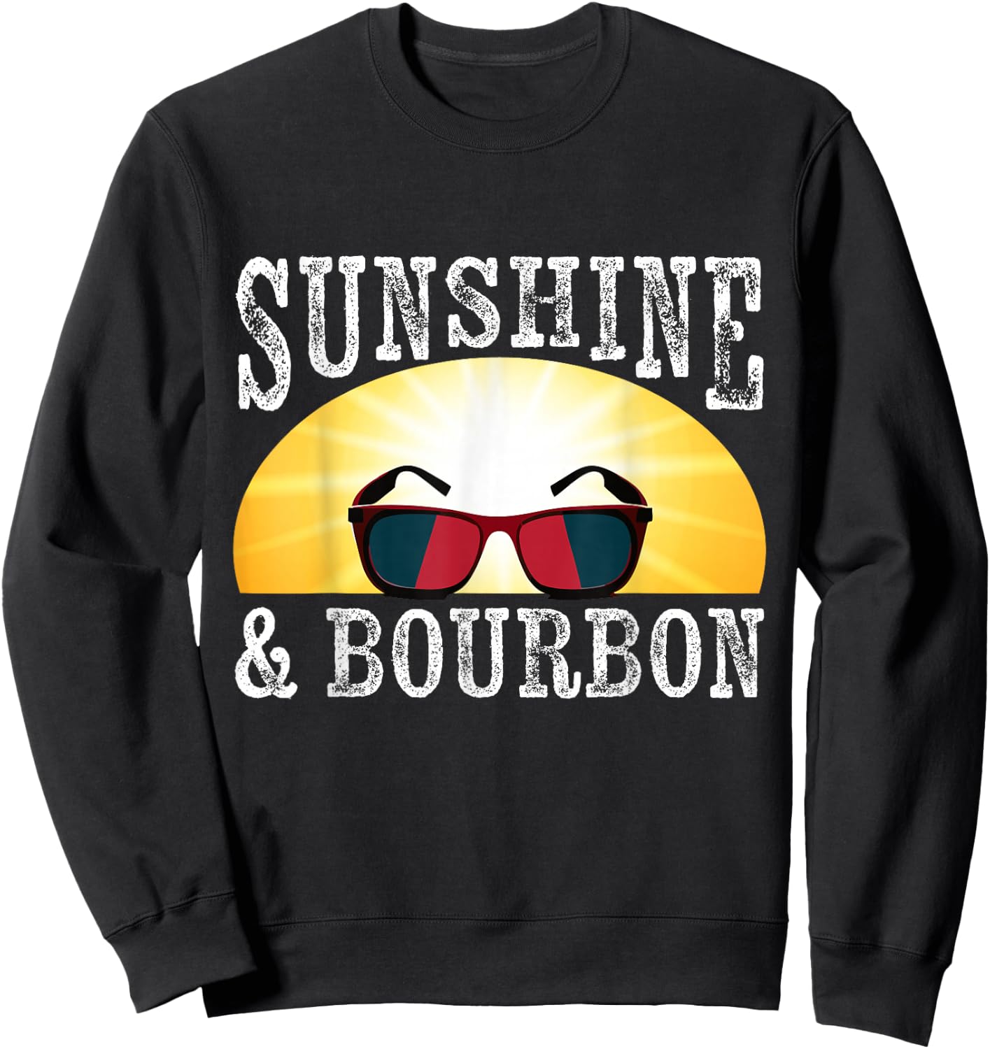 Sunshine and Bourbon Whiskey Hunter Country Music Babe Sweatshirt - Sweatshirt | Black