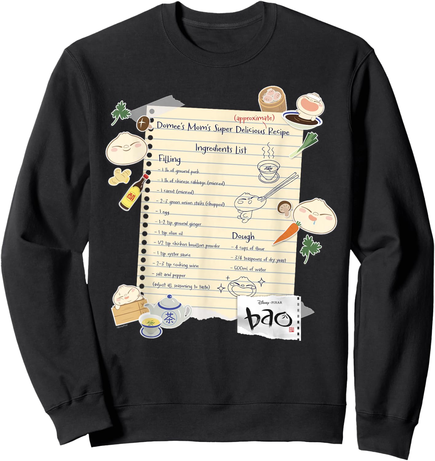 Disney and Pixar's Bao Domee's Mom's Super Delicious Recipe Sweatshirt - Sweatshirt | Black