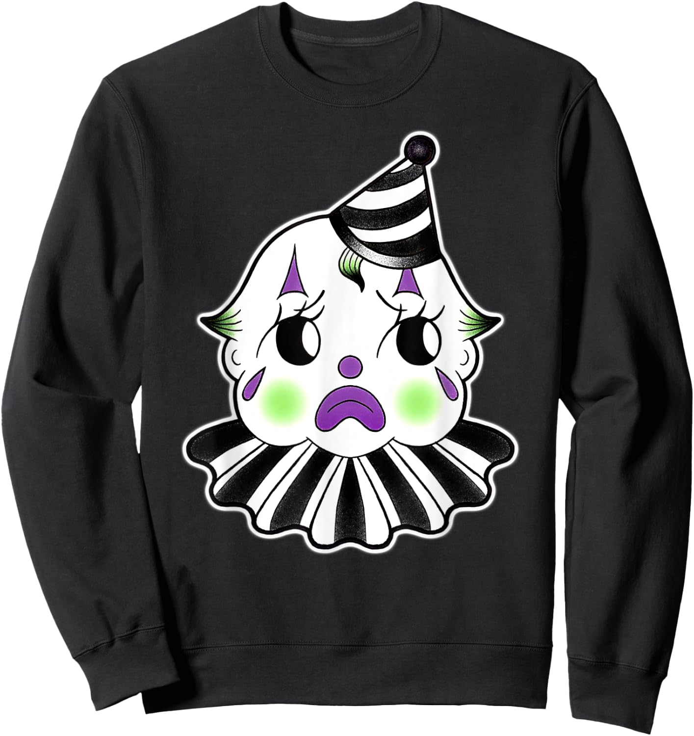 Urban Empyre Kewpie Baby Spooky Clown Sad Doll Sweatshirt - Sweatshirt | Black