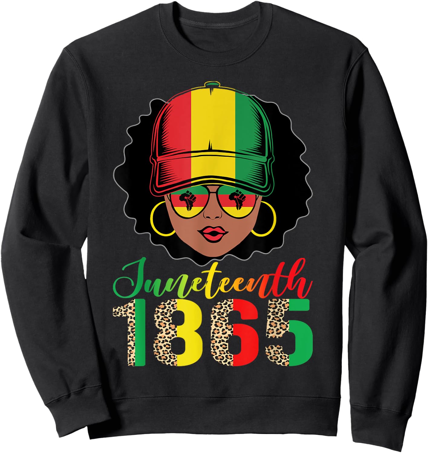 Juneteenth shirt women girls queen Pride funny Black African Sweatshirt - Sweatshirt | Black