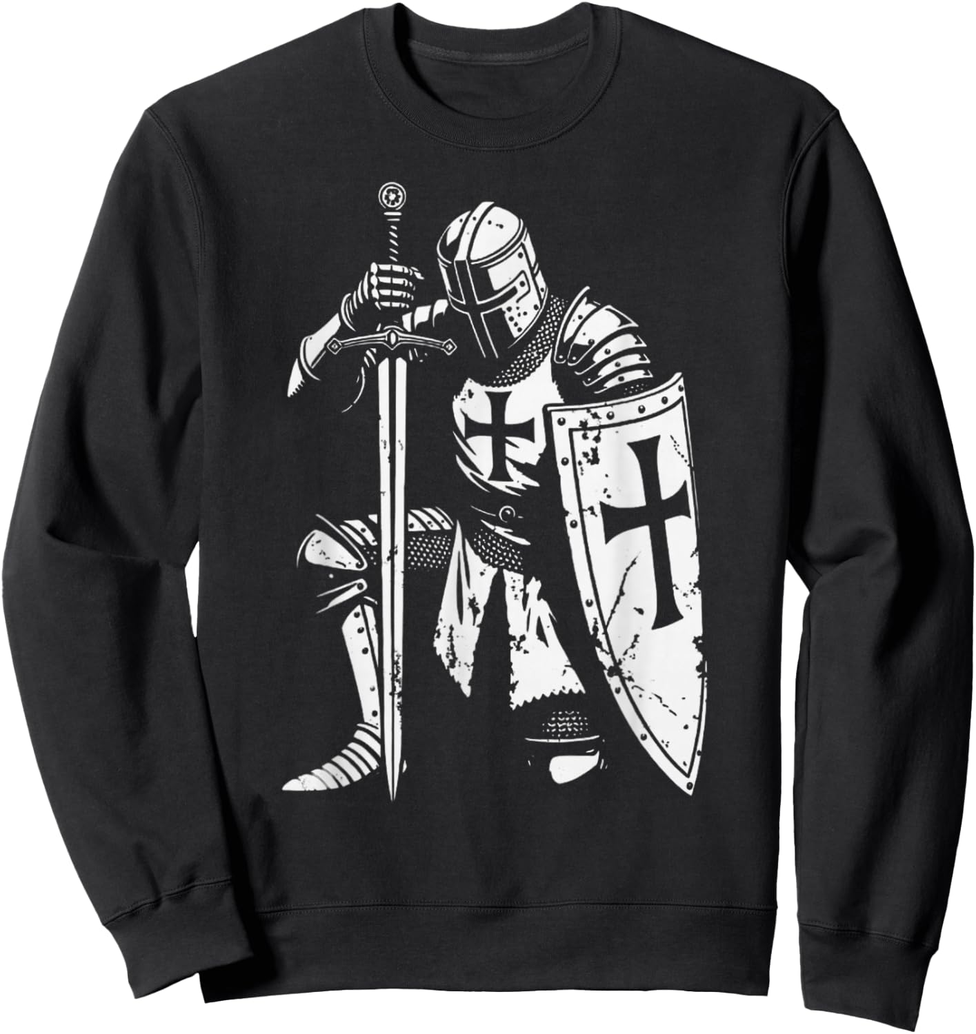Vintage Holy Christian Knight Sweatshirt - Sweatshirt | Black