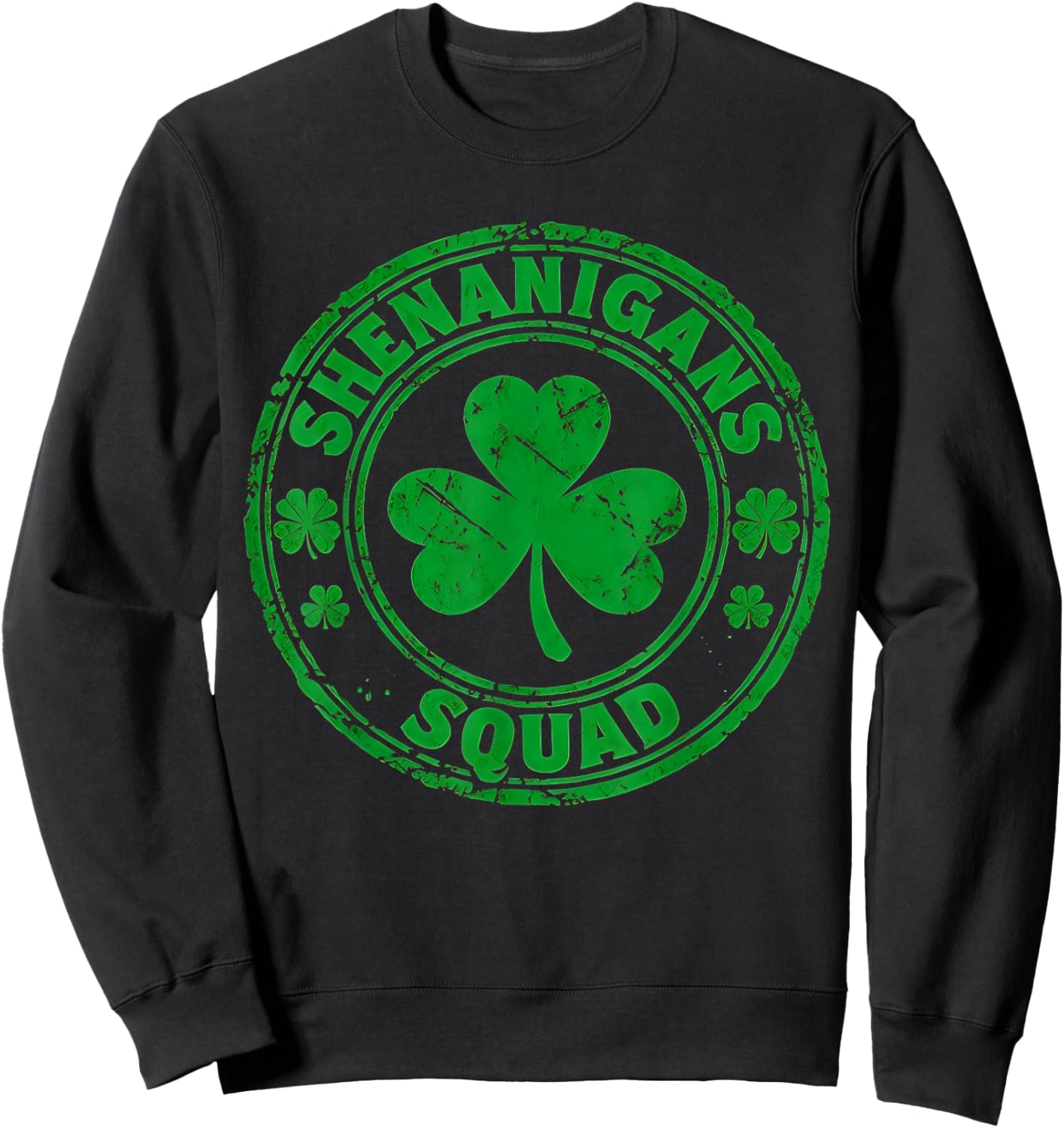 Shenanigans Squad Shamrocks St. Patrick's Day Matching Group Sweatshirt - Sweatshirt | Black