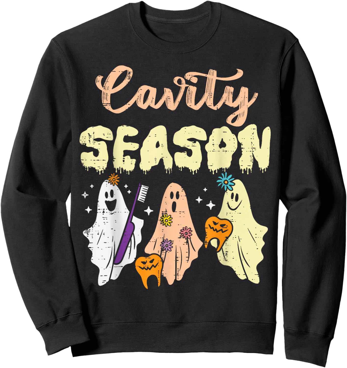Halloween Dentist Cavity Season Dental Costume Men Women Sweatshirt - Sweatshirt | Black