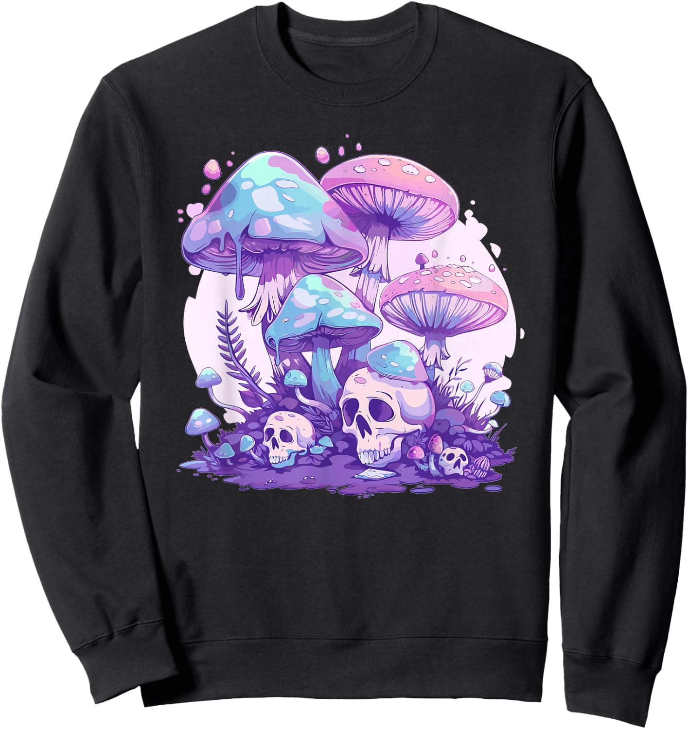 Cute Pastel Goth Mushroom , Small, Black Sweatshirt - Sweatshirt | Black
