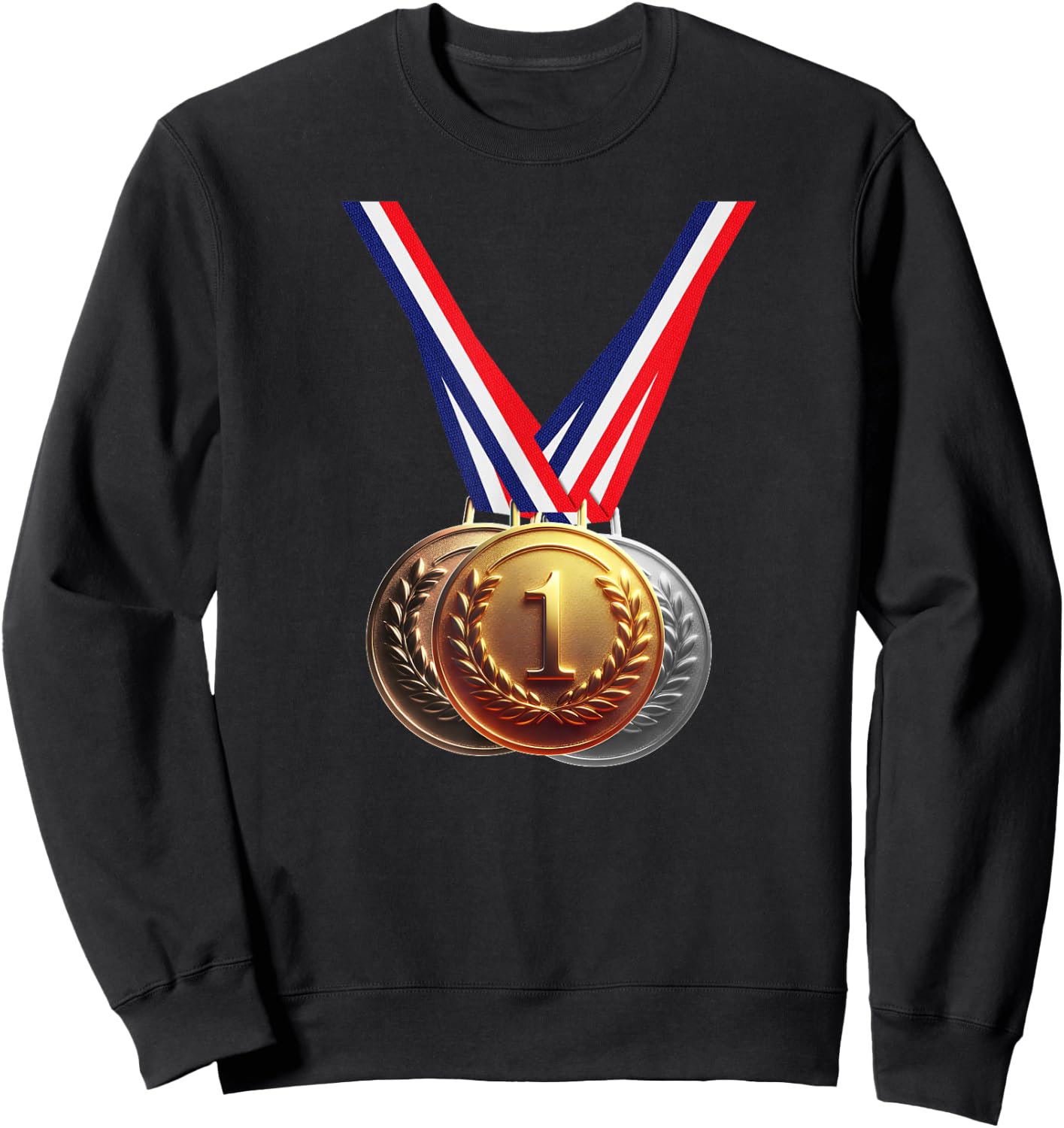 Golden Medal Medals for Winners School Team and Champions Sweatshirt - Sweatshirt | Black