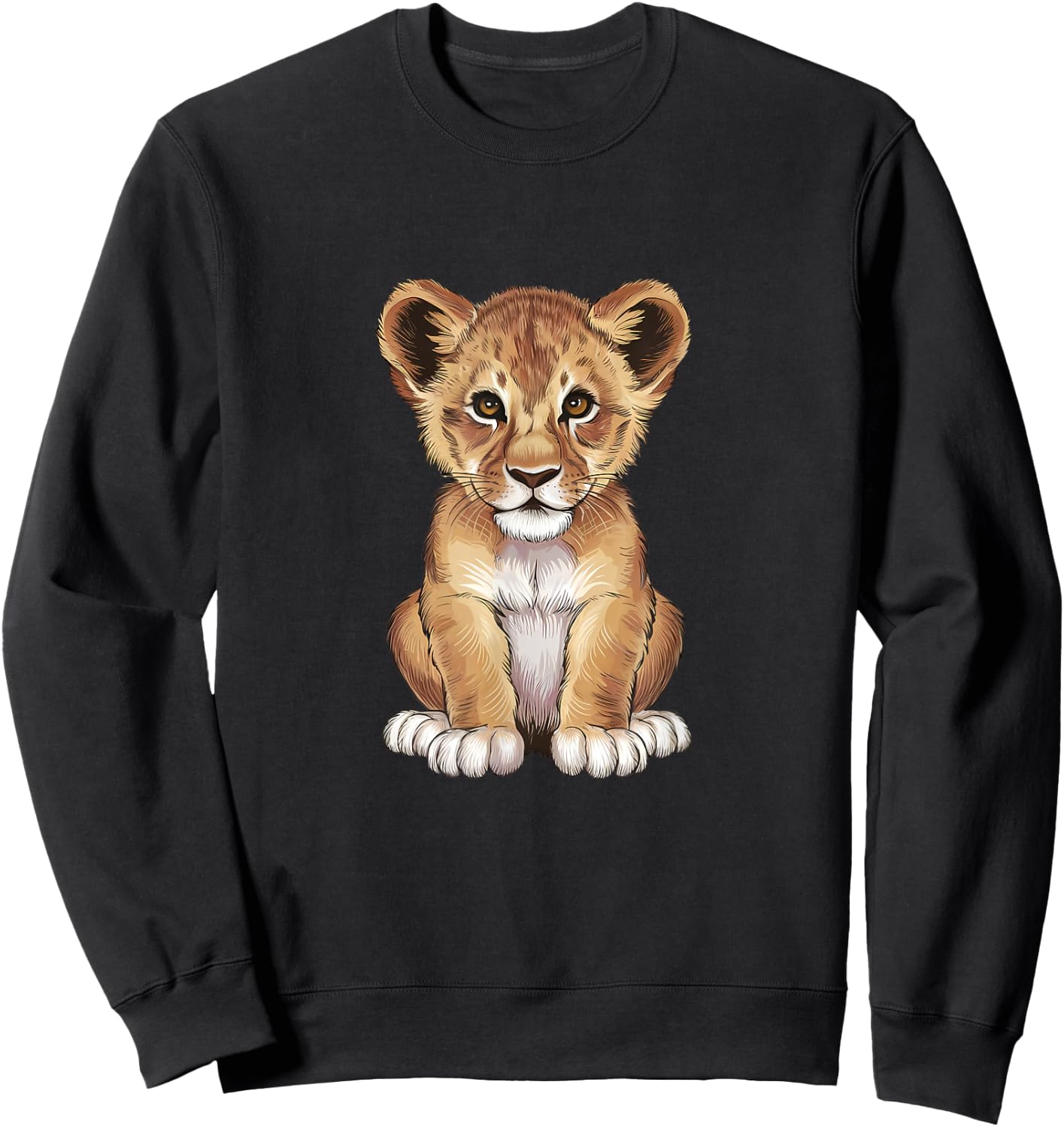 Lion Cub Design Lion Lovers Lion Shirt Boys And Girls Lions Sweatshirt - Sweatshirt | Black