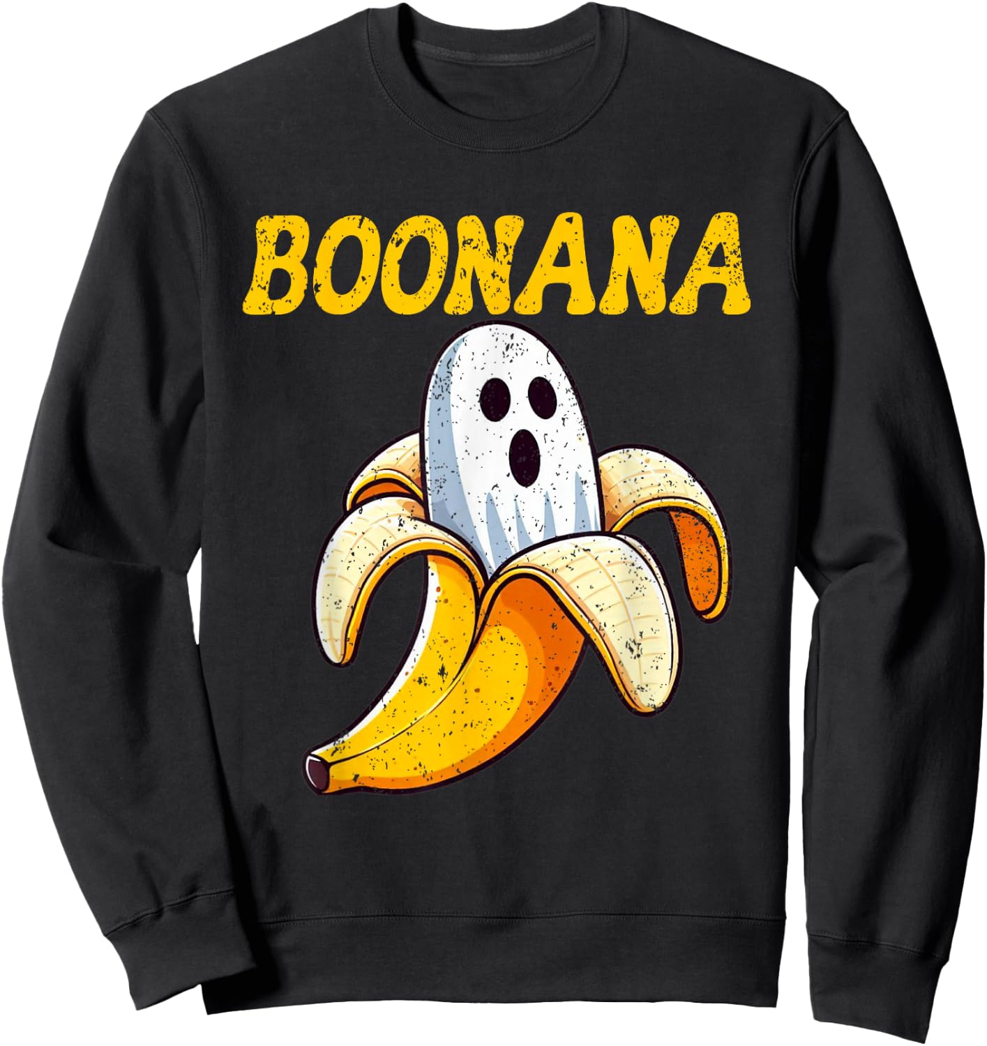 Boonana Cute Ghost Banana Halloween Costume Boys Girls Kids Sweatshirt - Sweatshirt | Black