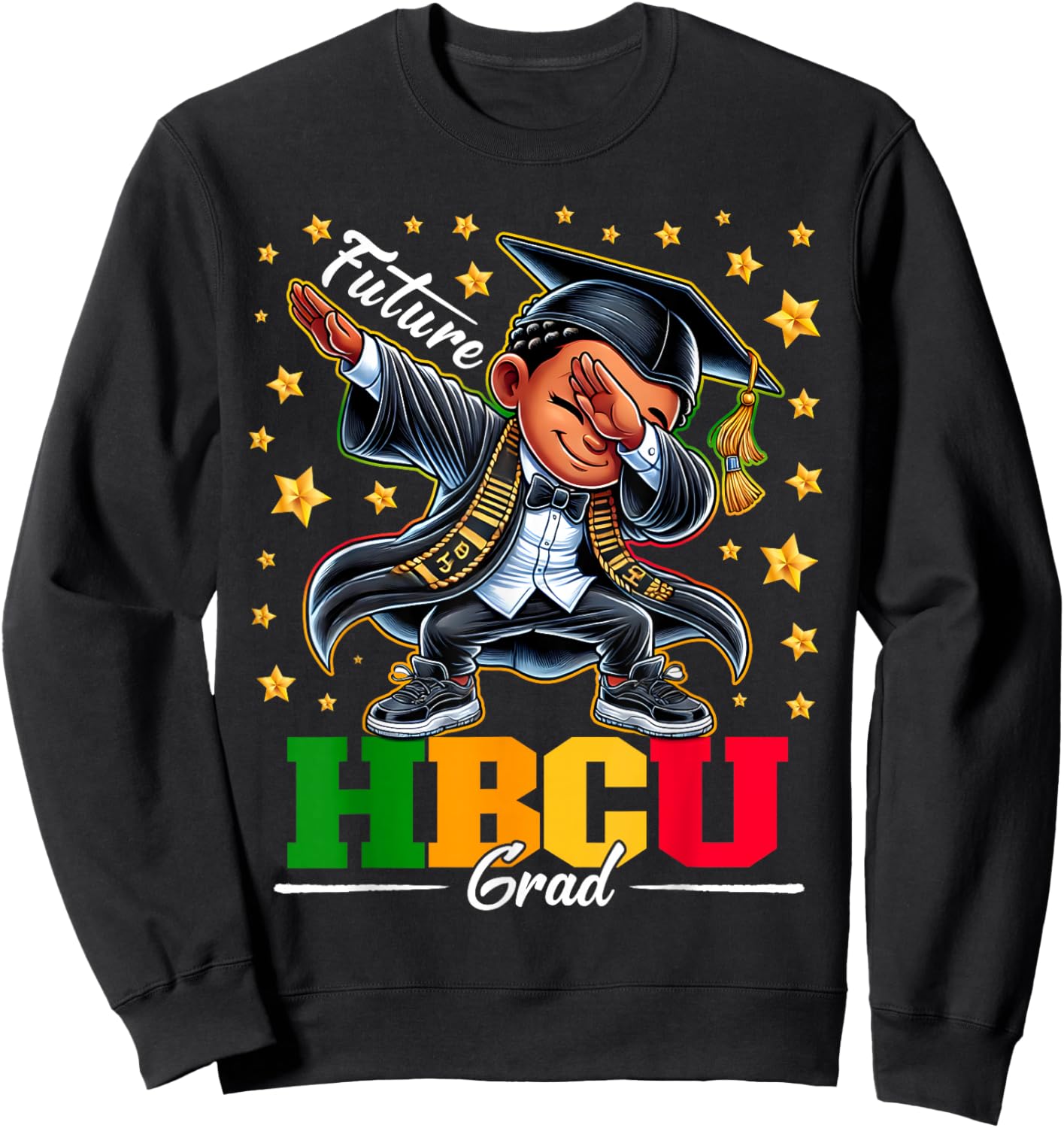 Future HBCU Grad Dabbing Kid Graduation for boys Kids Sweatshirt - Sweatshirt | Black
