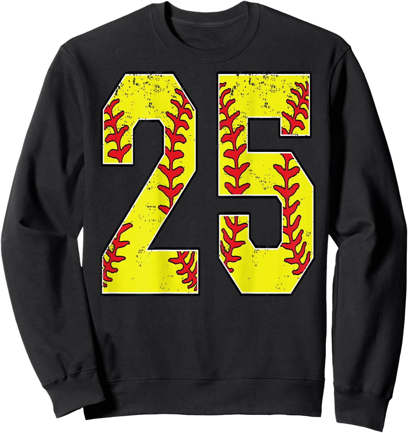 Number #25 Softball Jersey Number 25 Print On Back Sweatshirt - Sweatshirt | Black