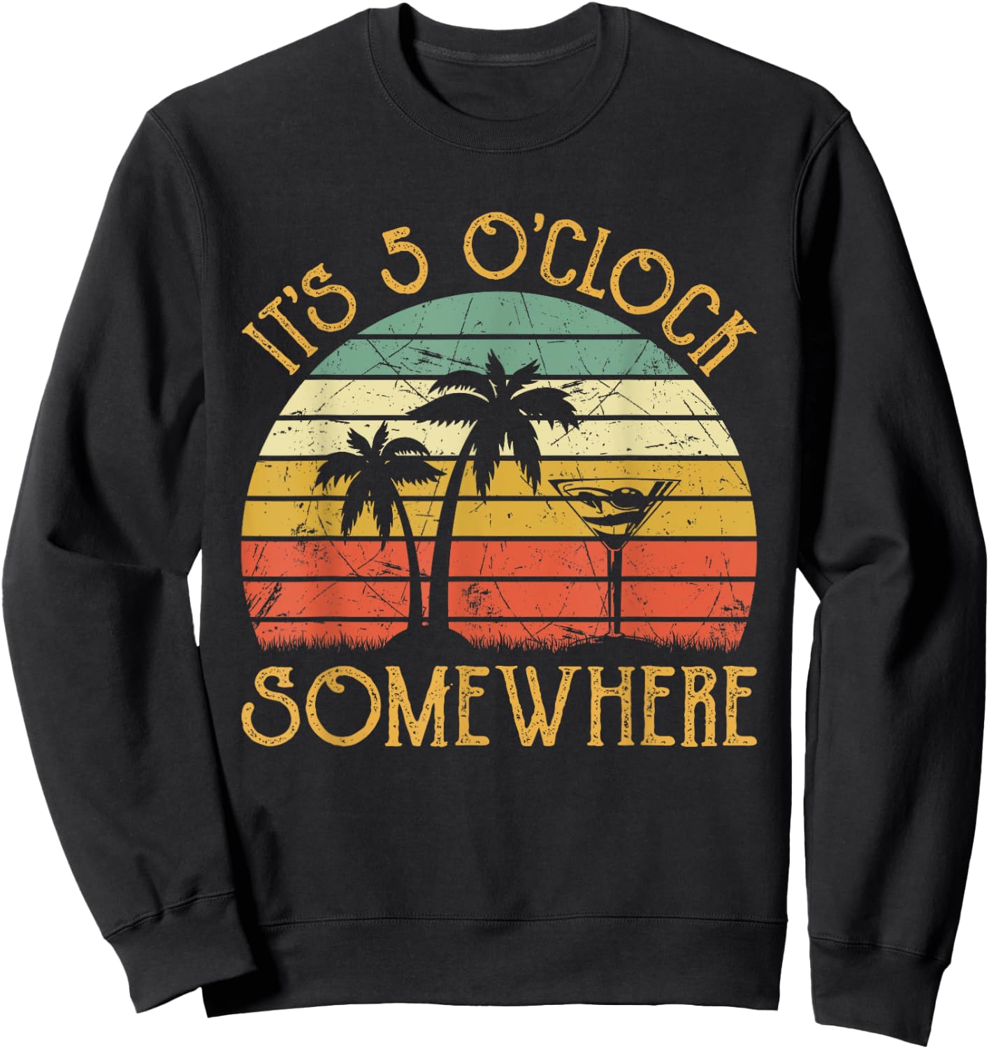It's 5 O'clock Somewhere Funny Summer Beach Vacation Women Sweatshirt - Sweatshirt | Black
