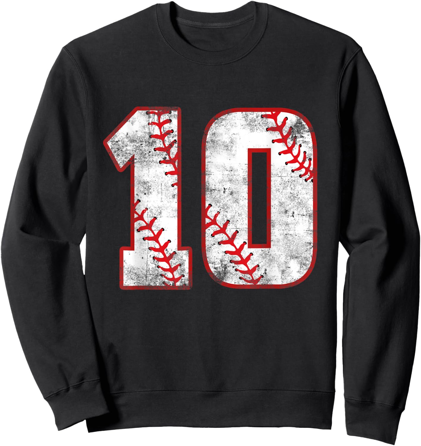 Baseball 10 Jersey 10th Birthday Gifts 10 Year Old Boys Kids Sweatshirt - Sweatshirt | Black