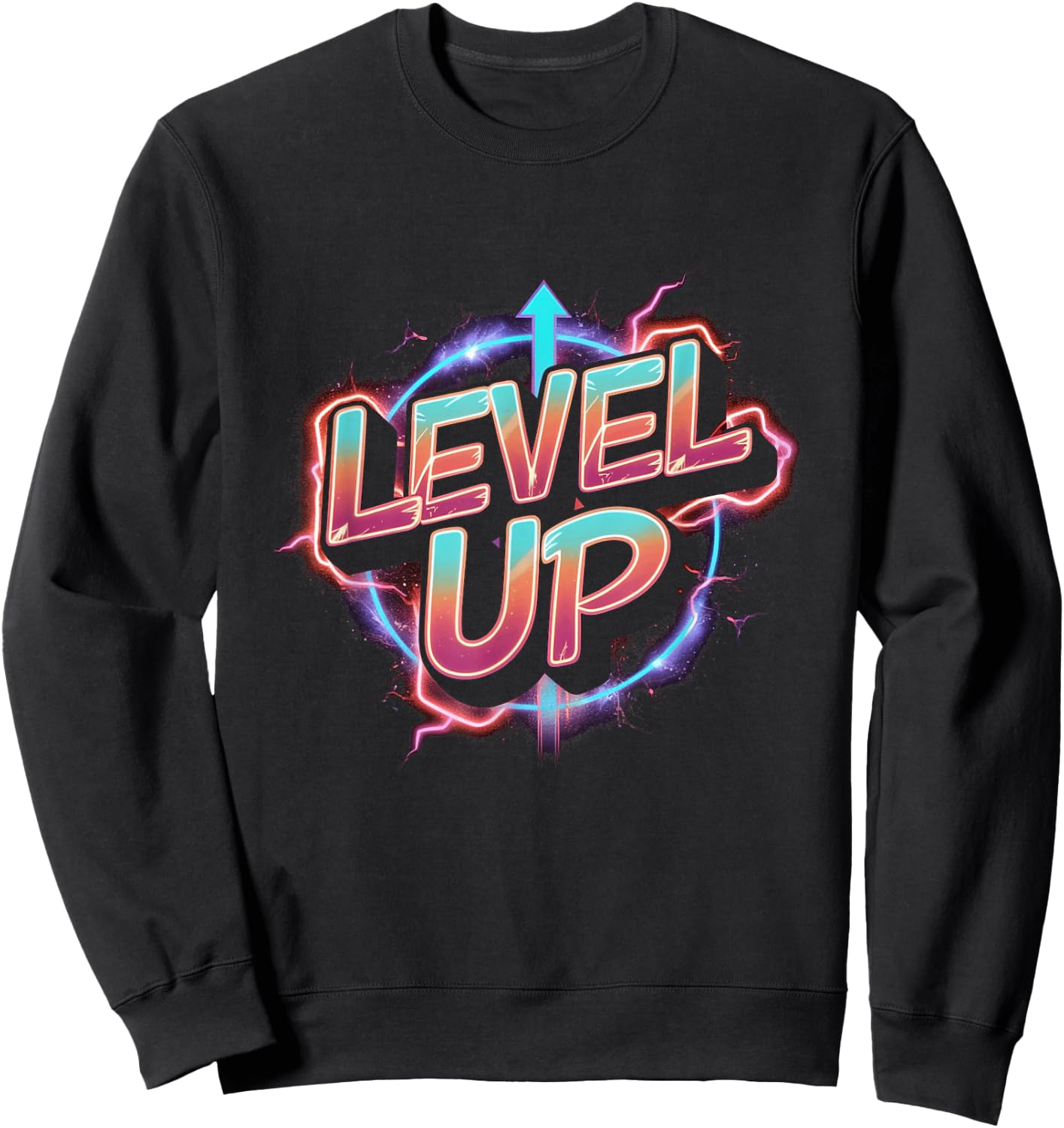 Retro Gaming Level Up Boys Girls Men Women Sweatshirt - Sweatshirt | Black