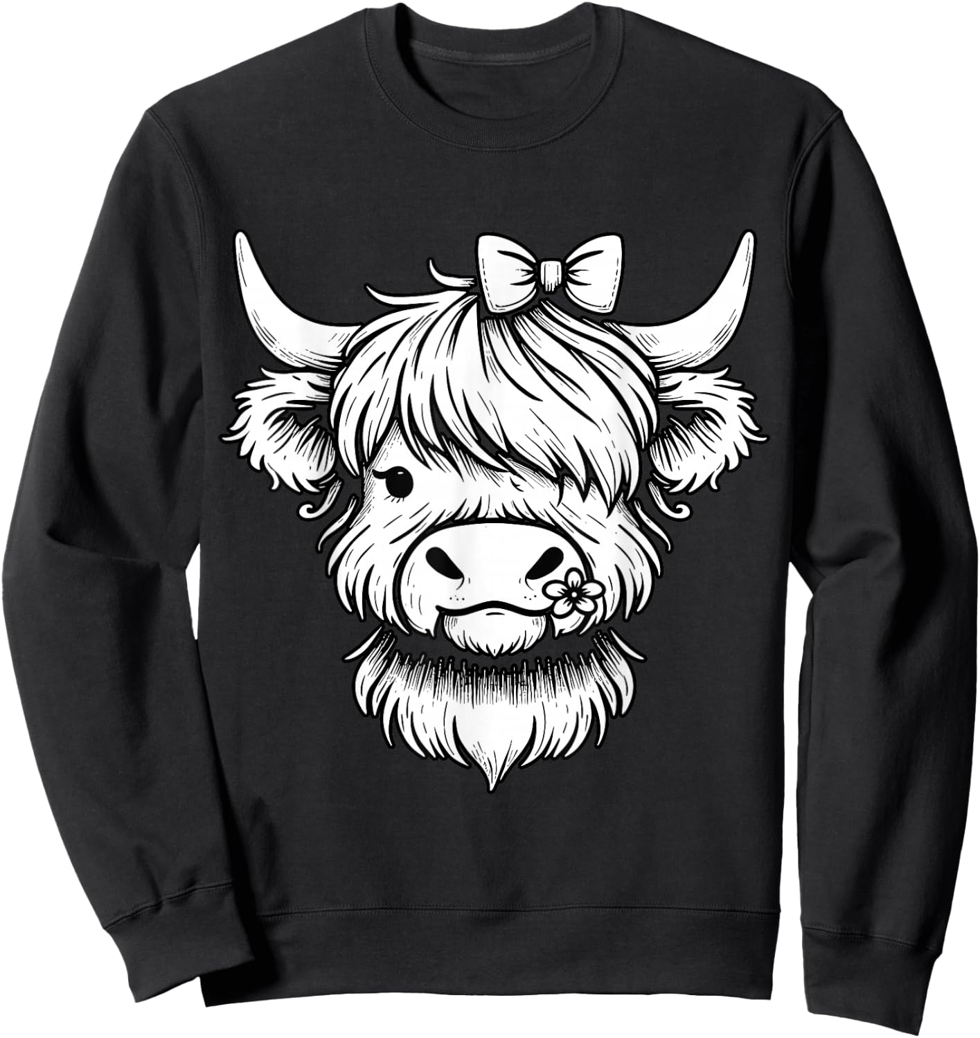 Highland Cow Farmer Farm Girl Highland Cattle Sweatshirt - Sweatshirt | Black