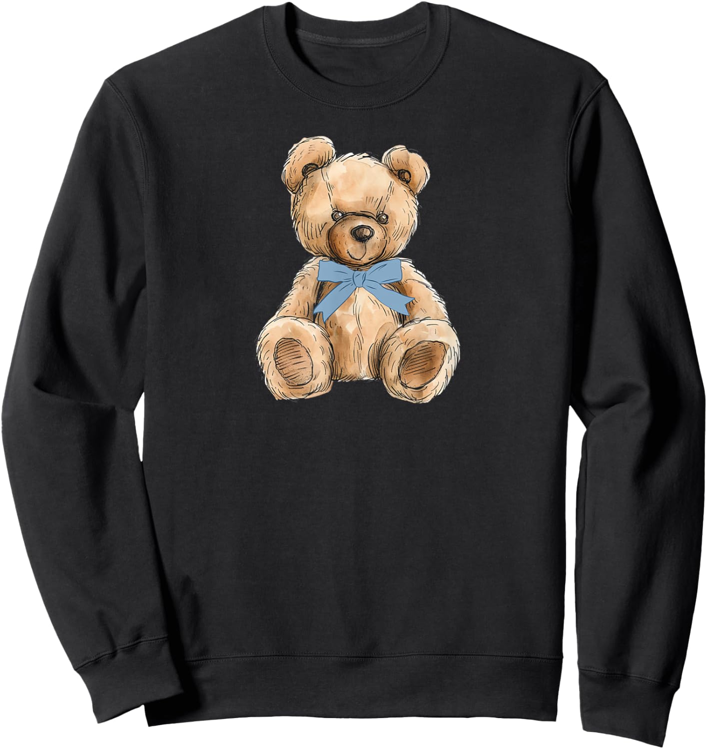 Teddy Bear Preppy Aesthetic for Teens Coquette Sweatshirt - Sweatshirt | Black
