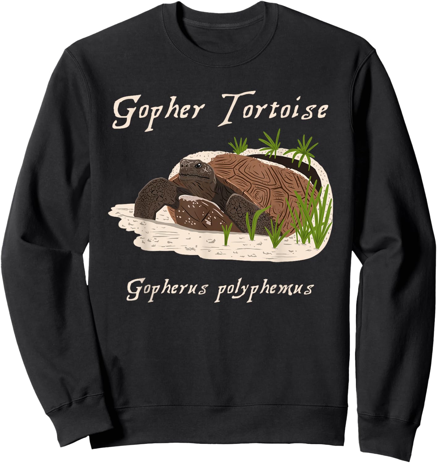 Gopher Tortoise Gopherus polyphemus Wildlife Sweatshirt - Sweatshirt | Black