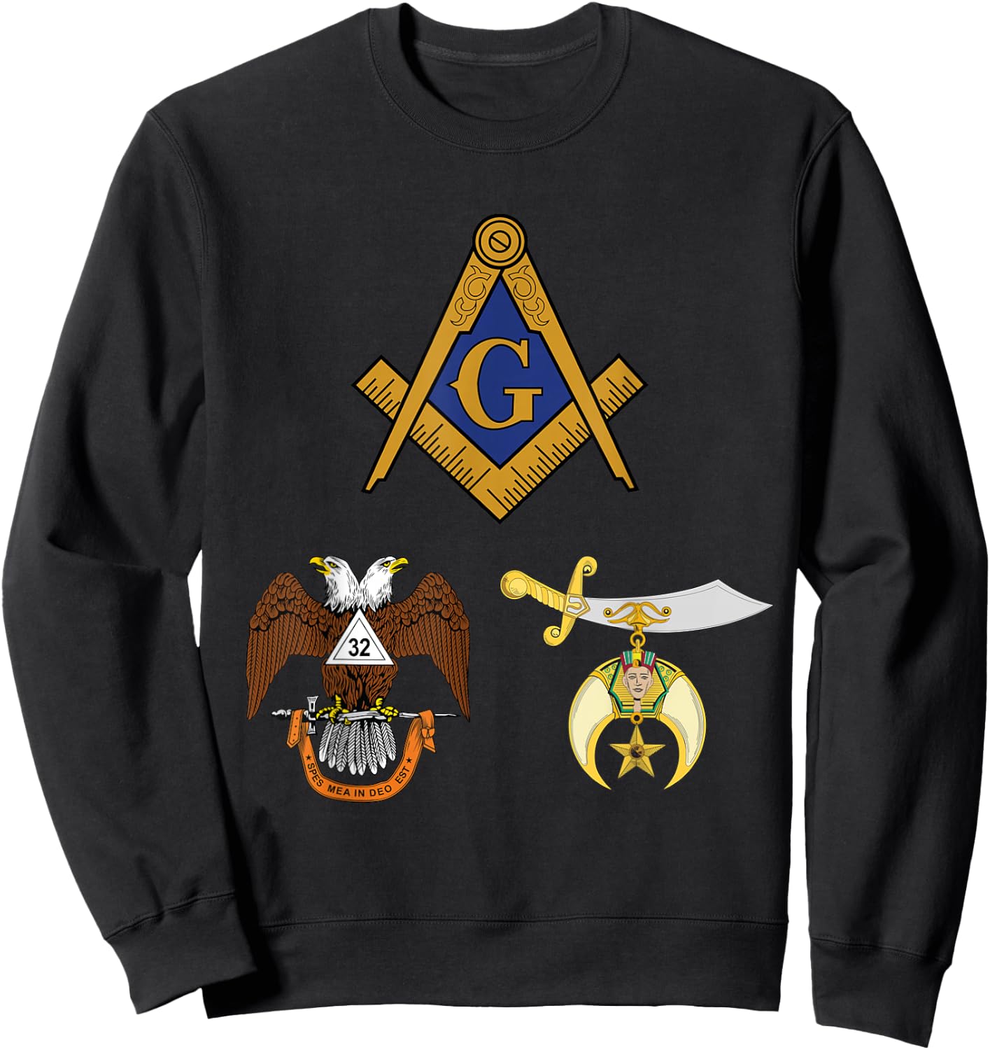 Master Mason 32nd Degree Shrine AASR Noble Masonic WD Blue Sweatshirt - Sweatshirt | Black