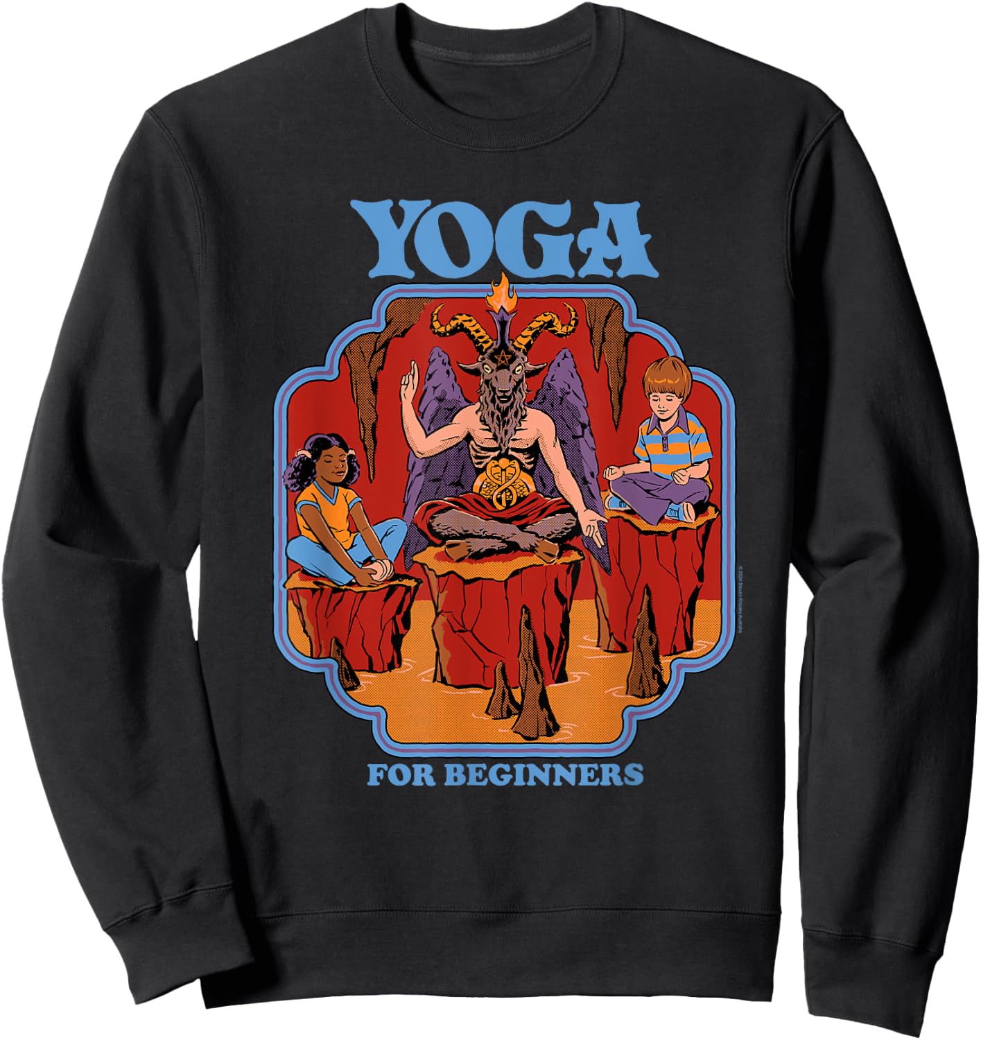 Steven Rhodes Yoga for Beginners Baphomet Demon Dark Humor Sweatshirt - Sweatshirt | Black