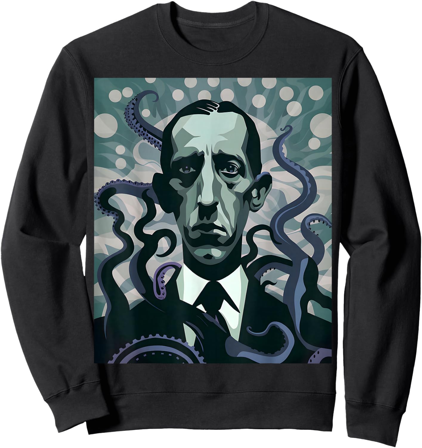 HP Lovecraft Inspired: Monster Tentacles in Black & White Sweatshirt - Sweatshirt | Black