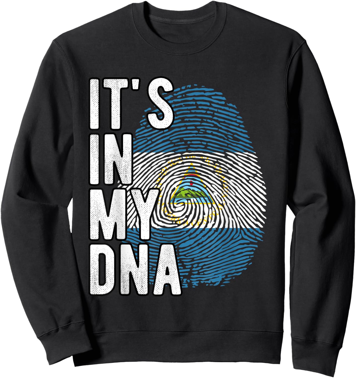 Funny it's in my DNA Nicaragua flag Fingerprint Sweatshirt - Sweatshirt | Black