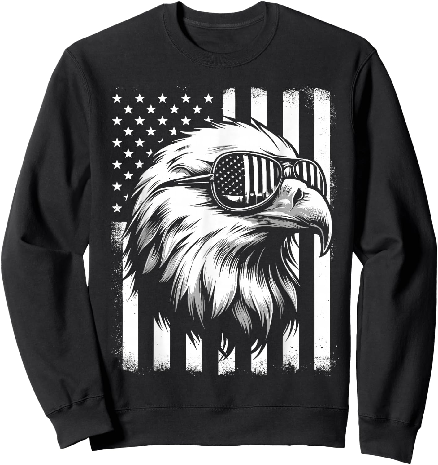 Independence Day Bald Eagle 4th of July Patriotic Sweatshirt - Sweatshirt | Black