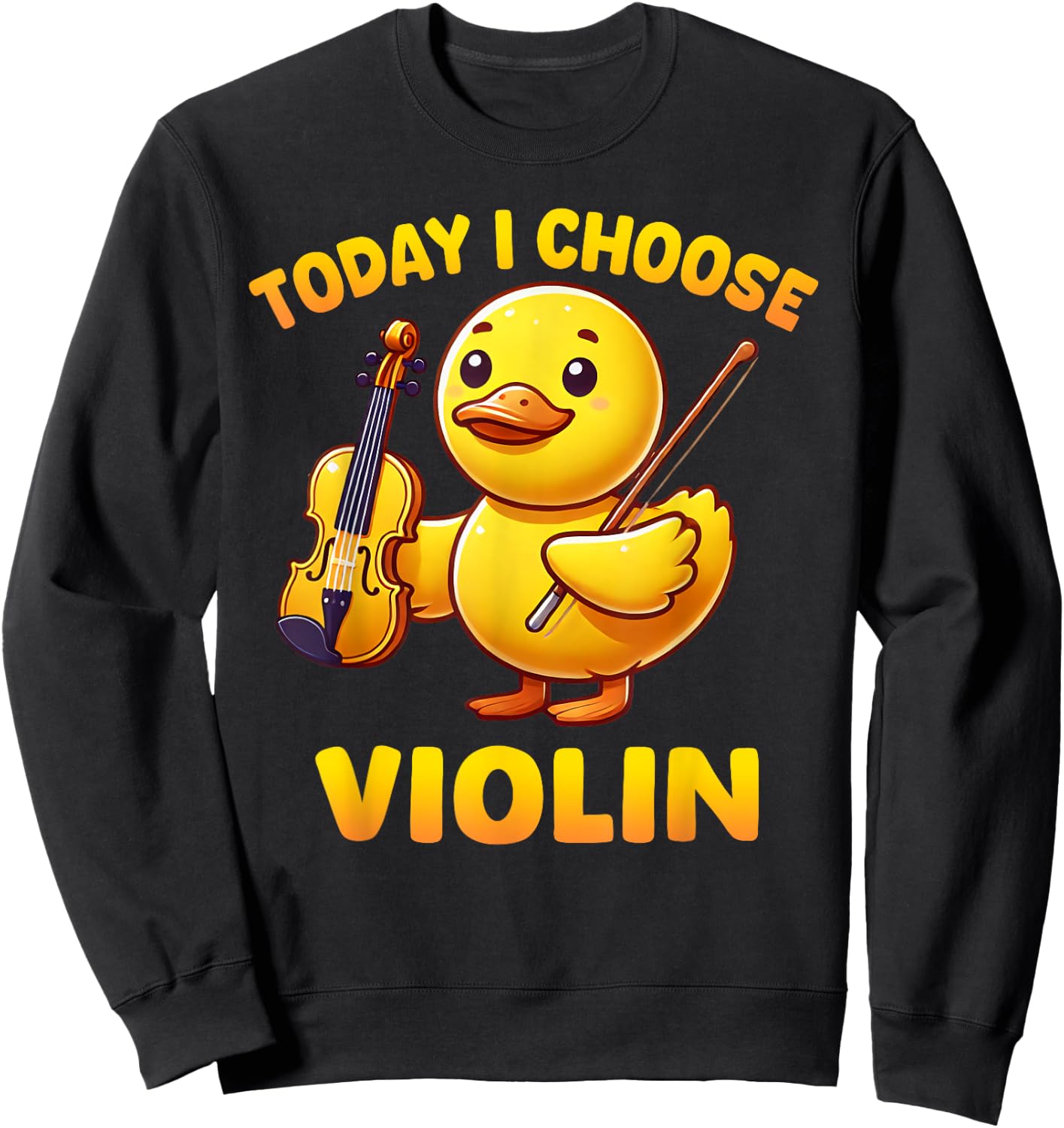 Duck I Choose Violin Funny Music Instrument Boys Girls Kids Sweatshirt - Sweatshirt | Black